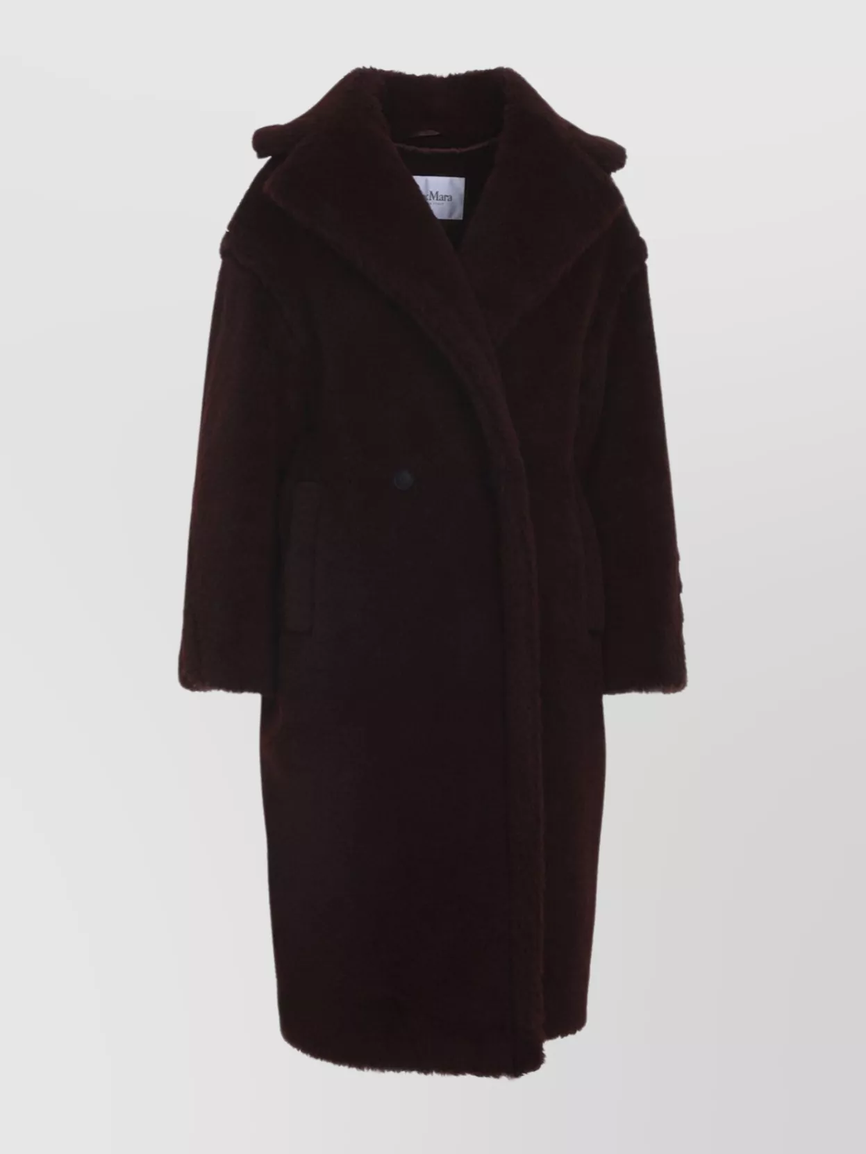 Max Mara Double-breasted Knee-length Alpaca Coat In Black