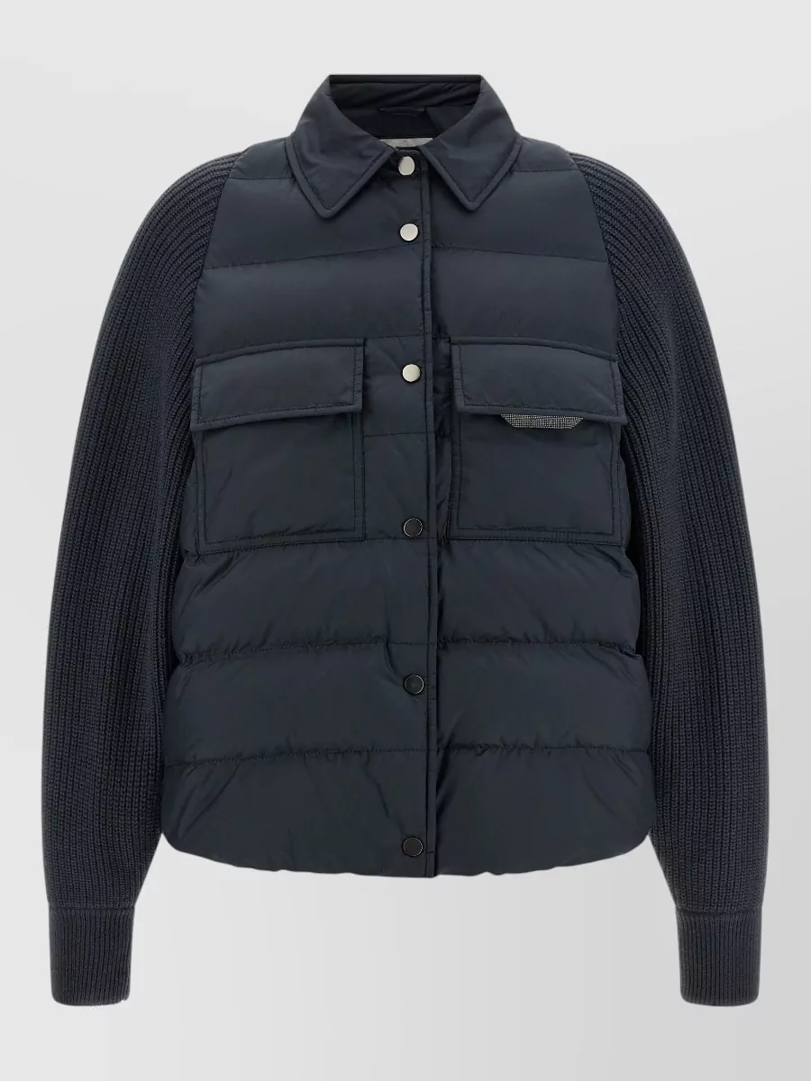Brunello Cucinelli down quilted single breasted coat