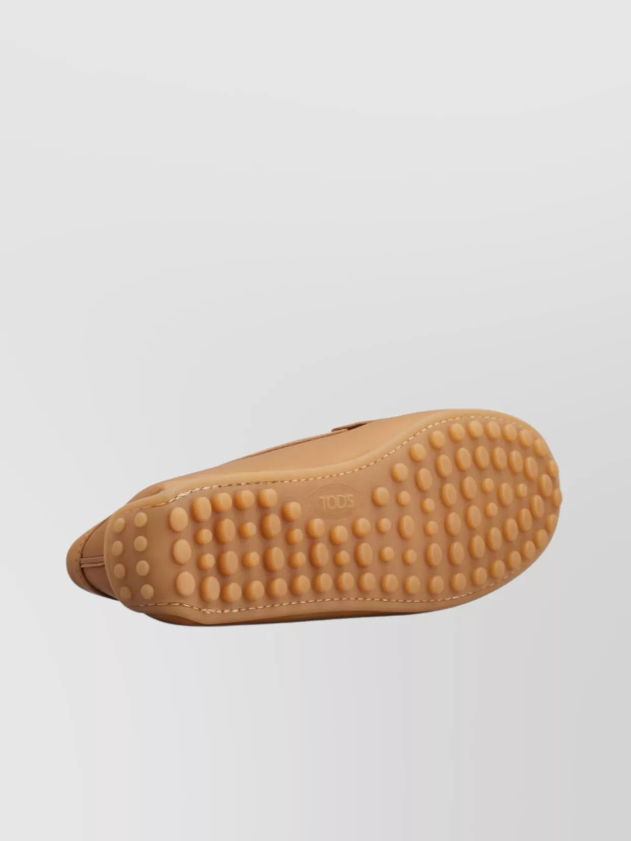 Tod's Round Toe Leather Loafers With Rubber Sole