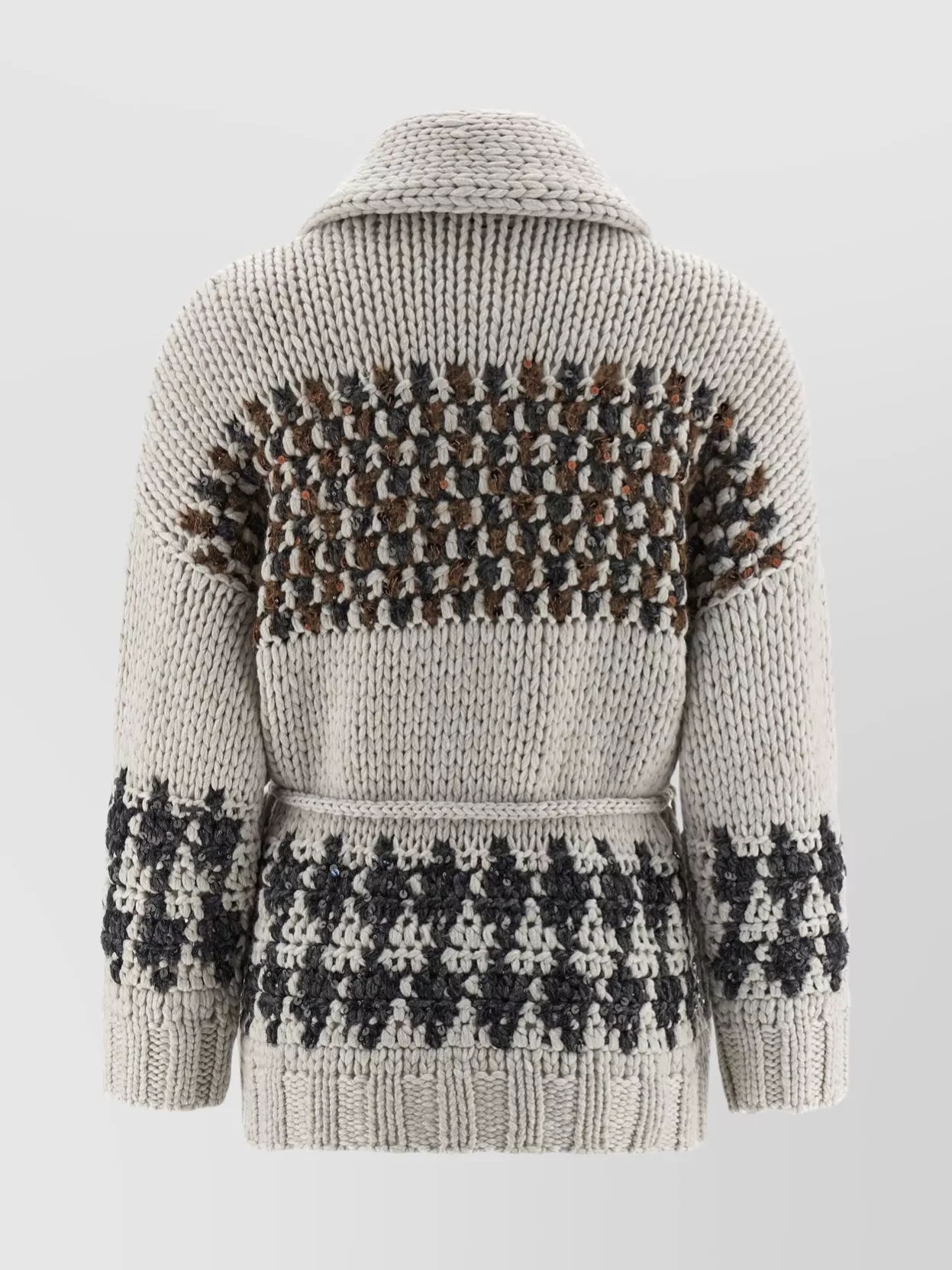 Brunello Cucinelli Multicolor Opera Prince Of Wales Cardigan In White