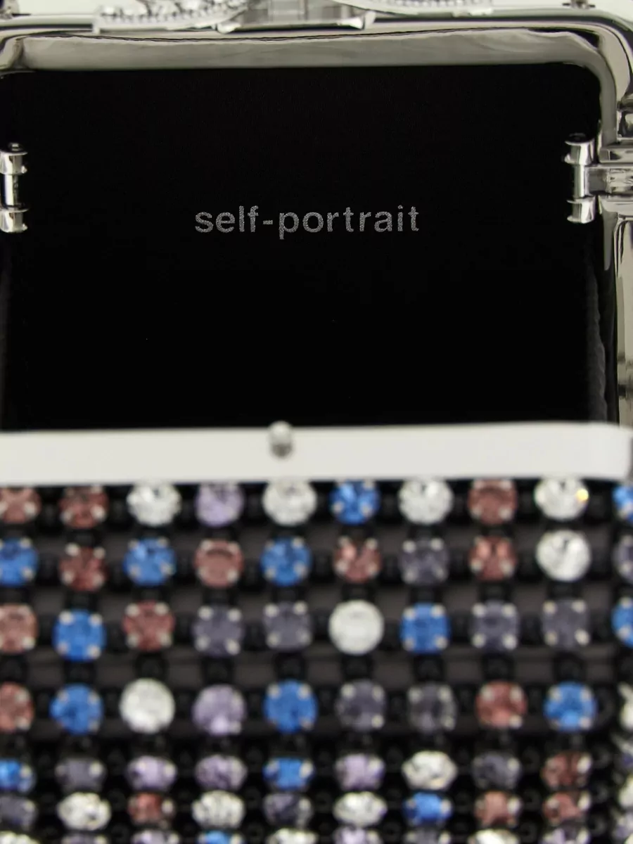 Self-Portrait The Bow Crystal-Embellished Clutch Bag
