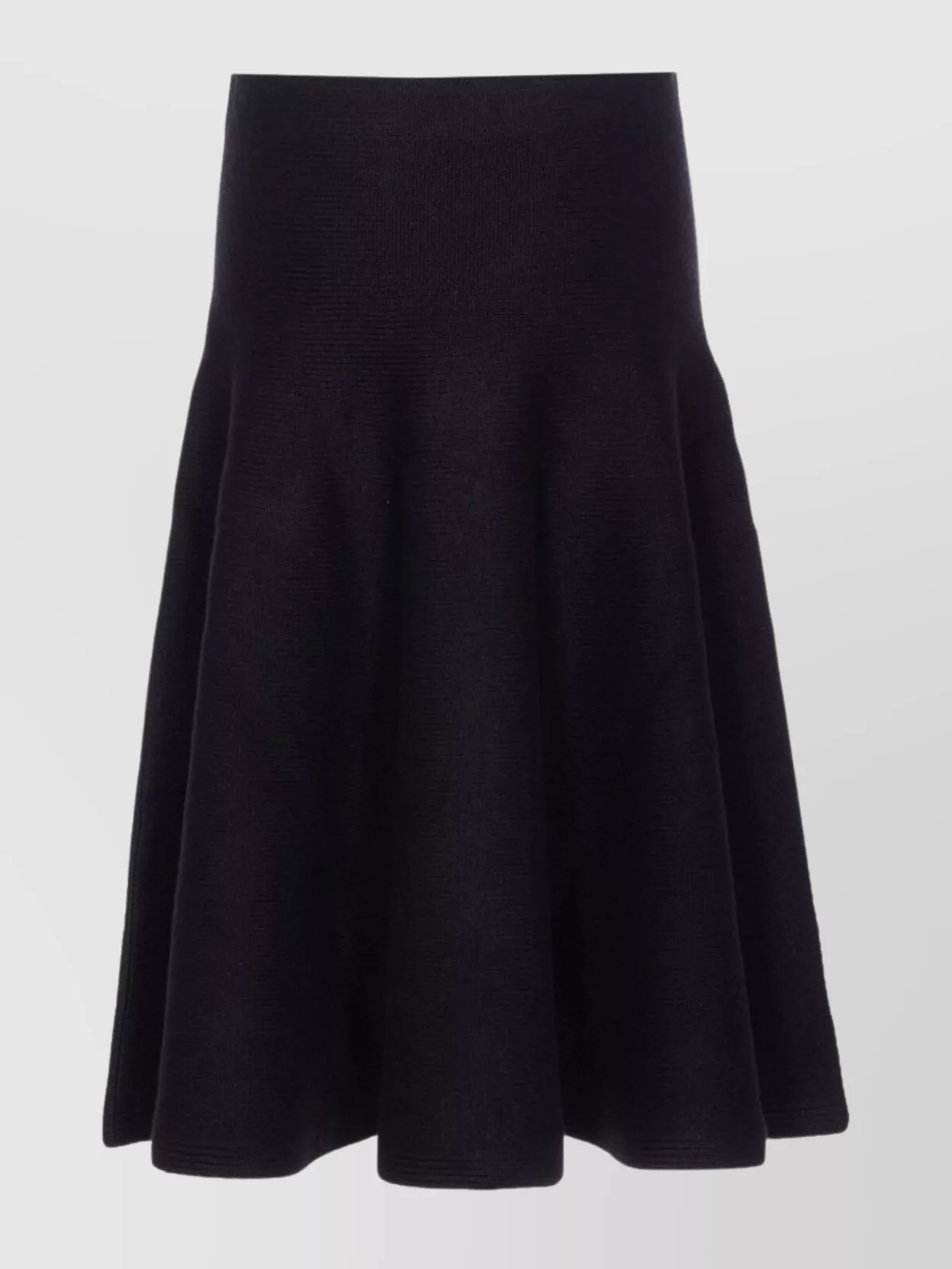 Alaïa Midi Flared Knit Skirt High Waist In Black