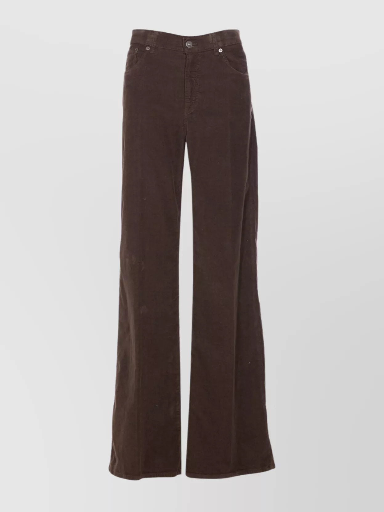 Dondup Velvet Wide Leg Trousers With 5 Pockets