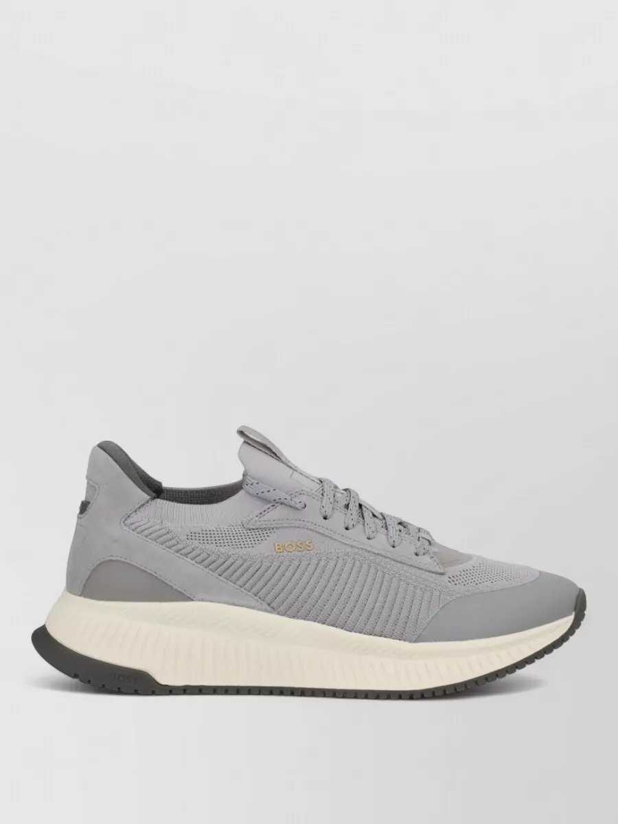 Boss Modern Round Toe Sneakers With Contrast Sole