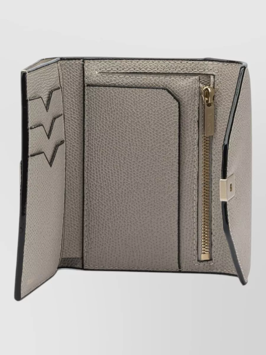 Valextra Isis Trifold Wallet Envelope Flap Textured