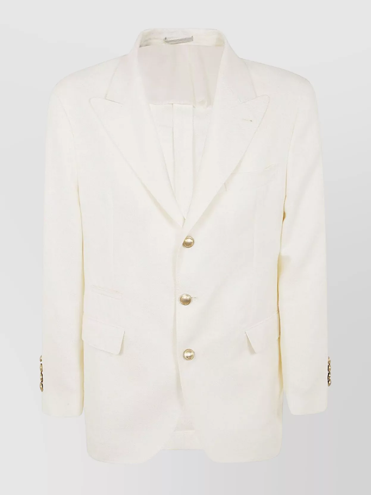 Brunello Cucinelli Single Breasted Jacket Notch Lapel In Neutral