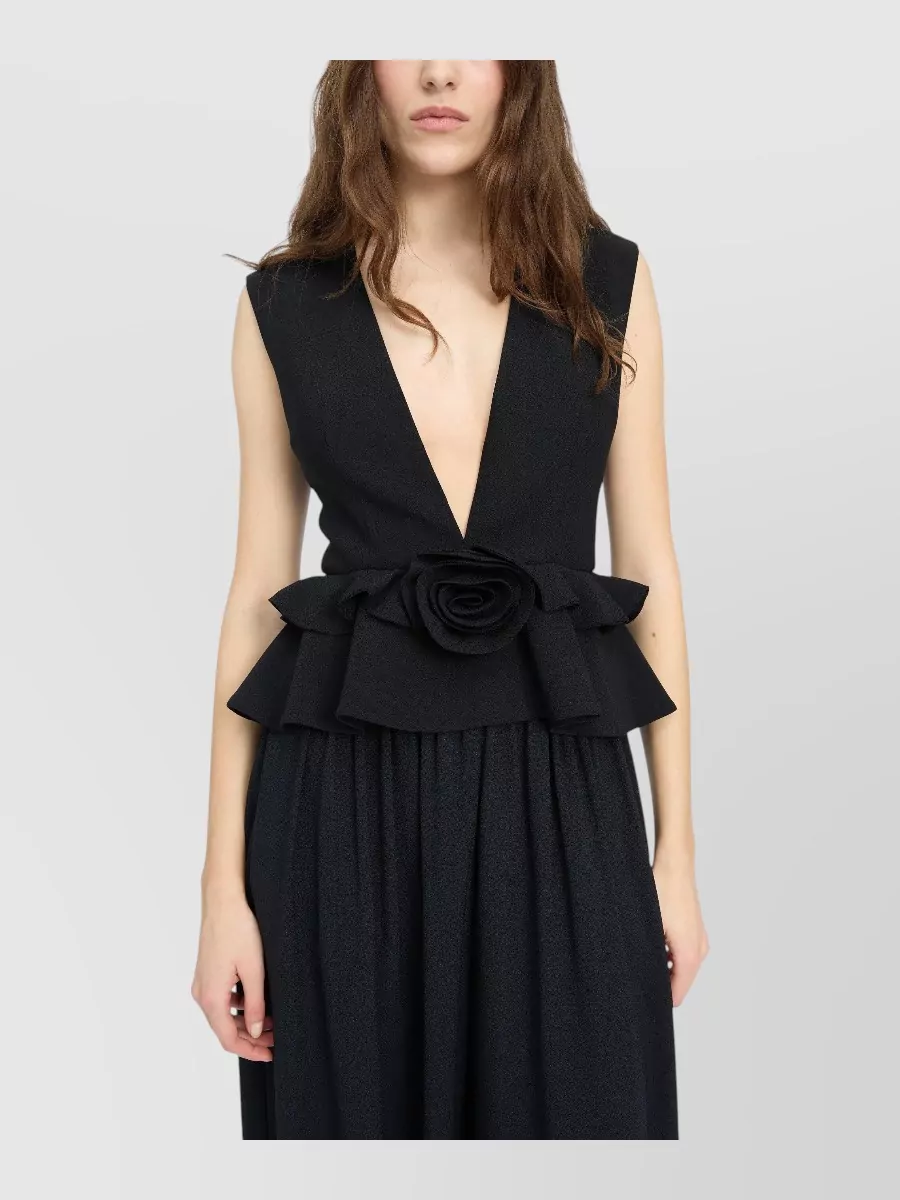 Rotate V-Neck Sleeveless Peplum Top