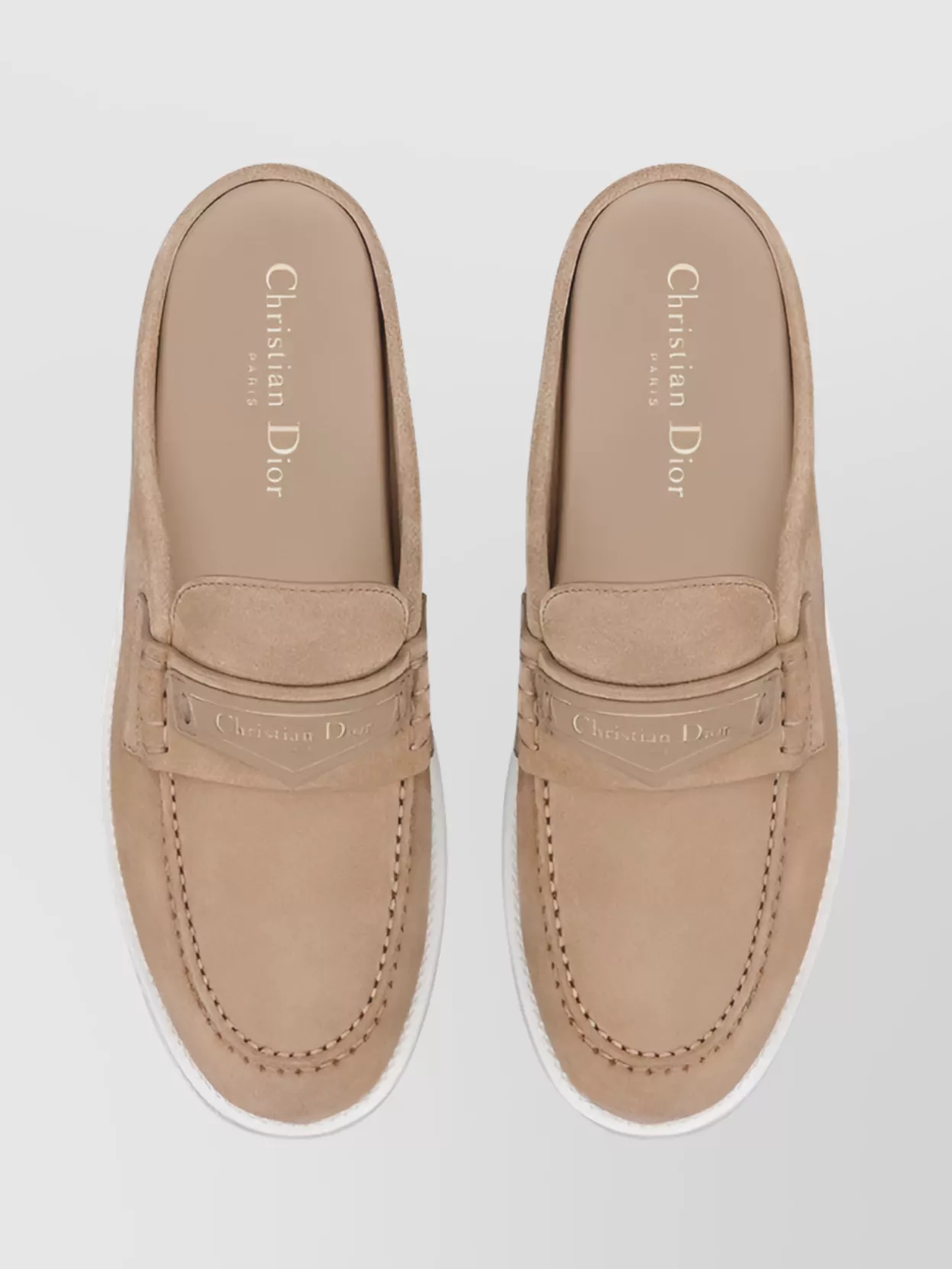 Christian Dior Stitched Detailing Contrast Sole Mules