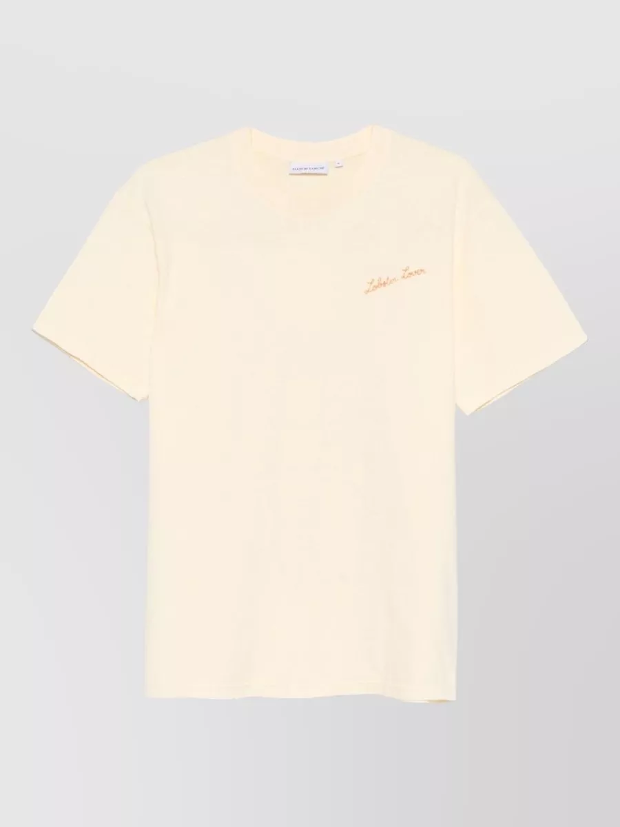 Maison Labiche Signature Logo T Shirt Lobster Embroidery In Neutral