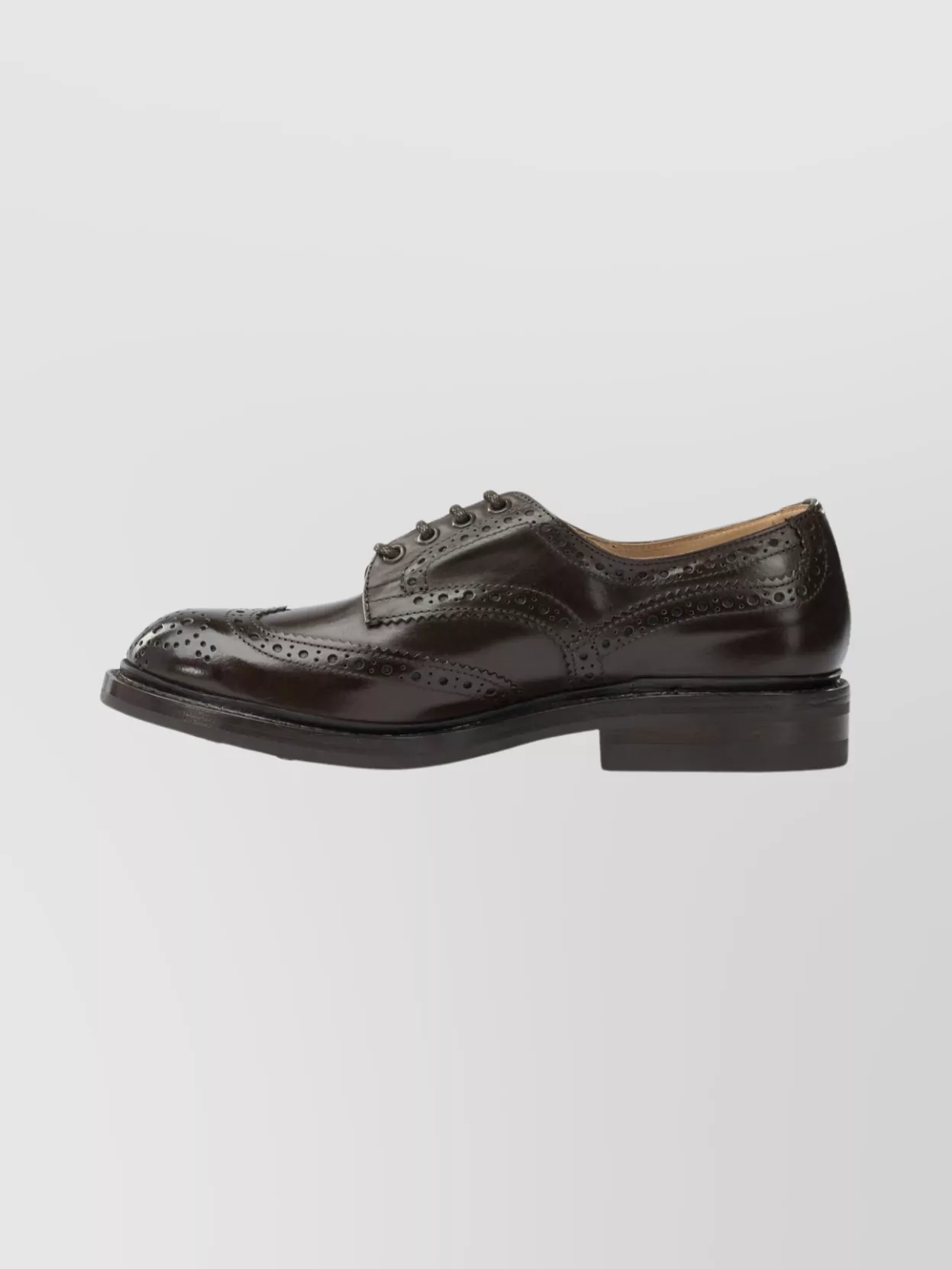 Tricker's Brogue Lace-Up Derby Shoes With Round Toe