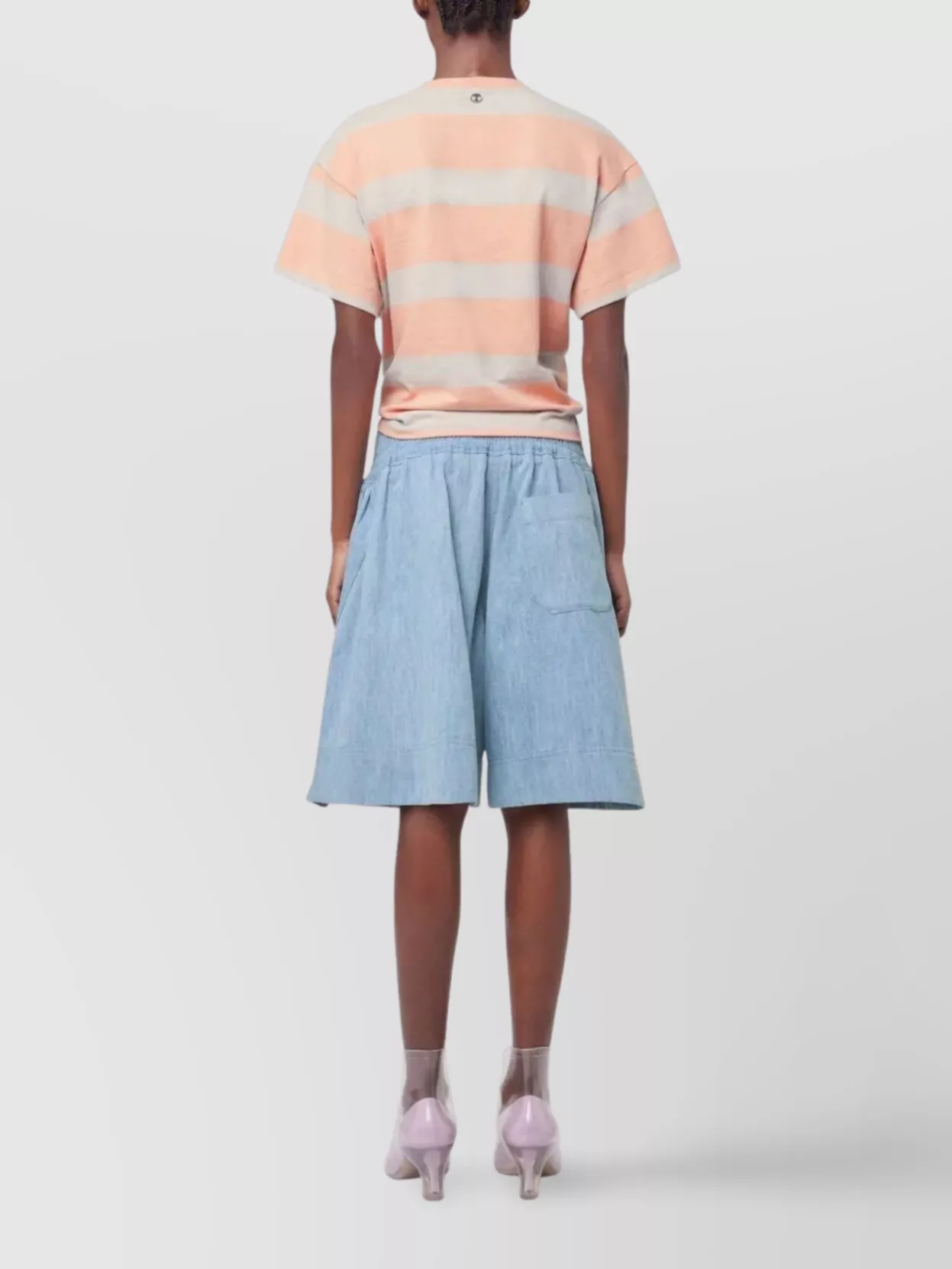 Paco Rabanne Denim Knee Length Wide Leg Shorts