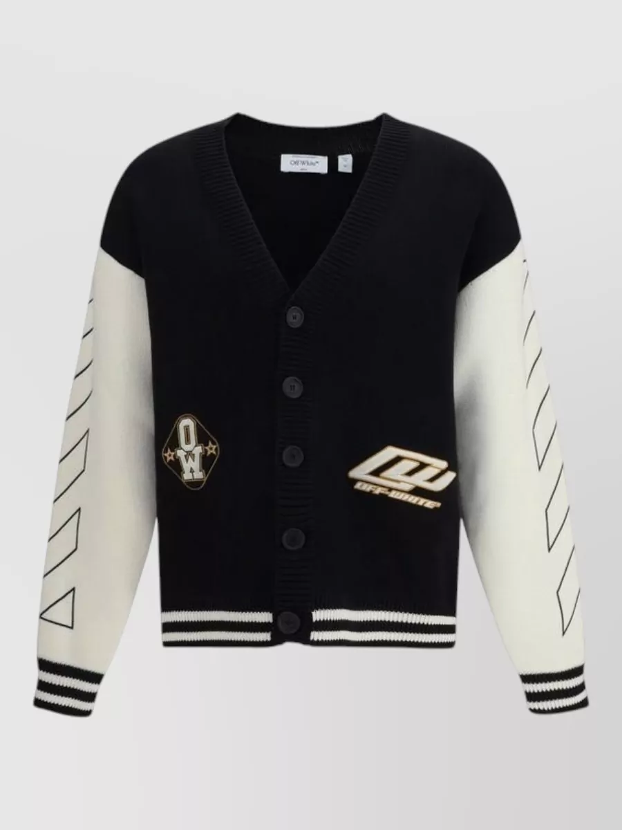 Off-White cotton varsity cardigan