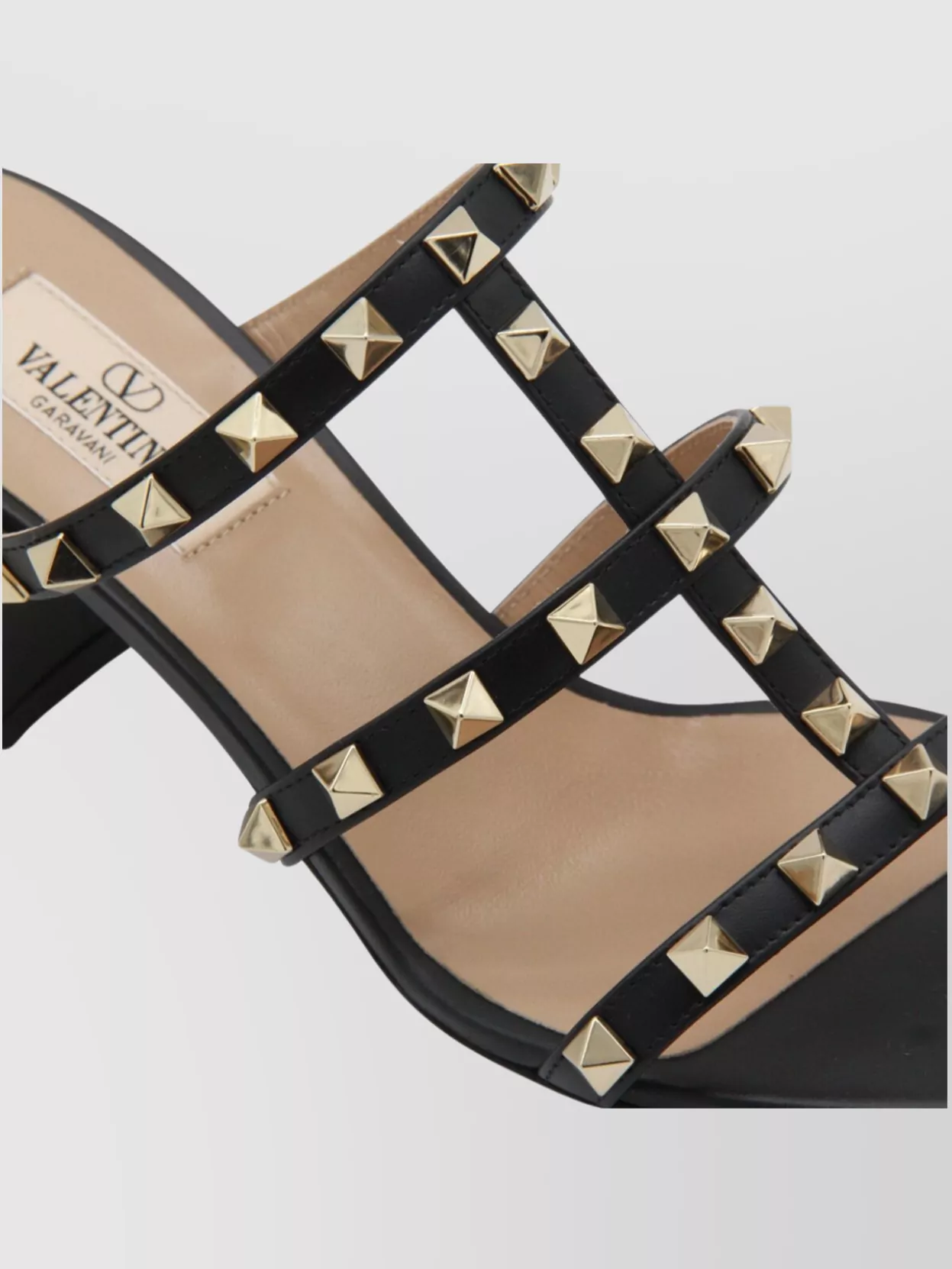 Valentino Strappy Block Heel Open Toe Sandals In Black