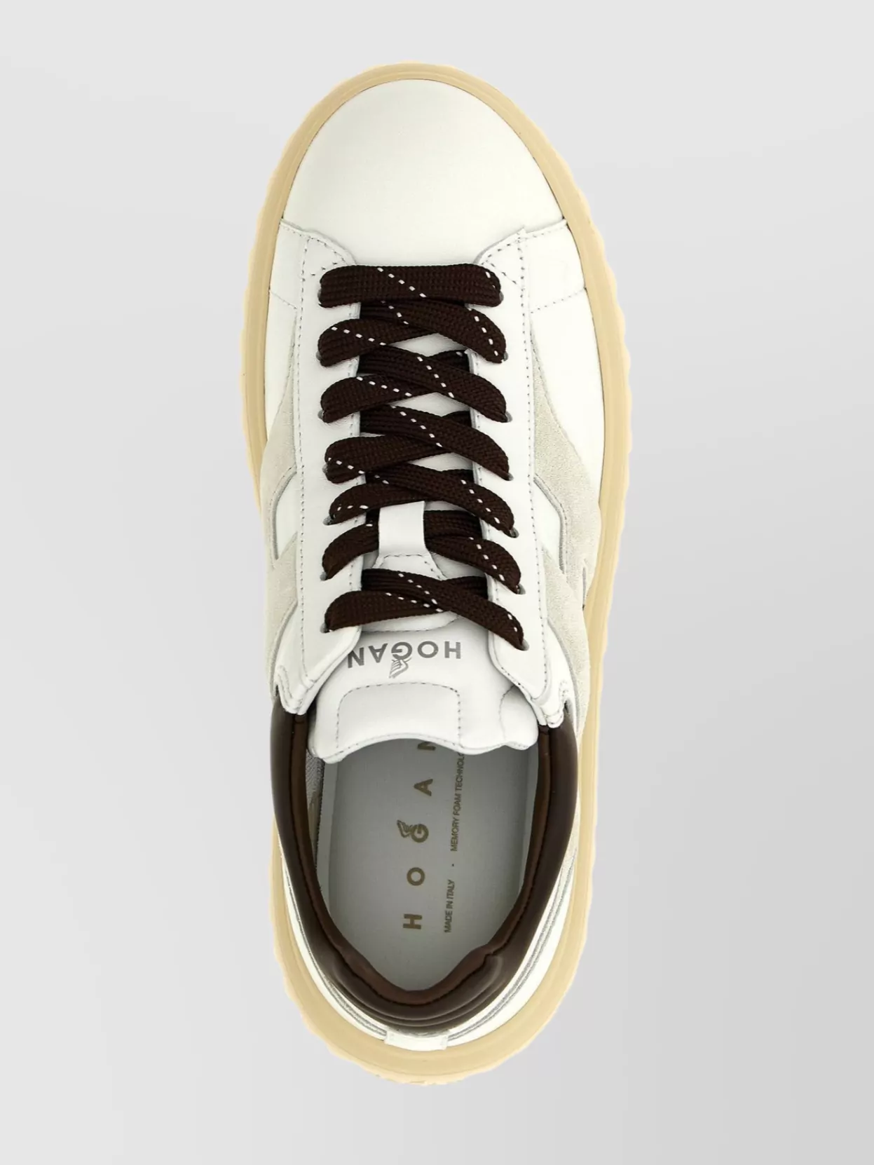 Hogan Striped Sneakers With Padded Collar And Contrasting Sole