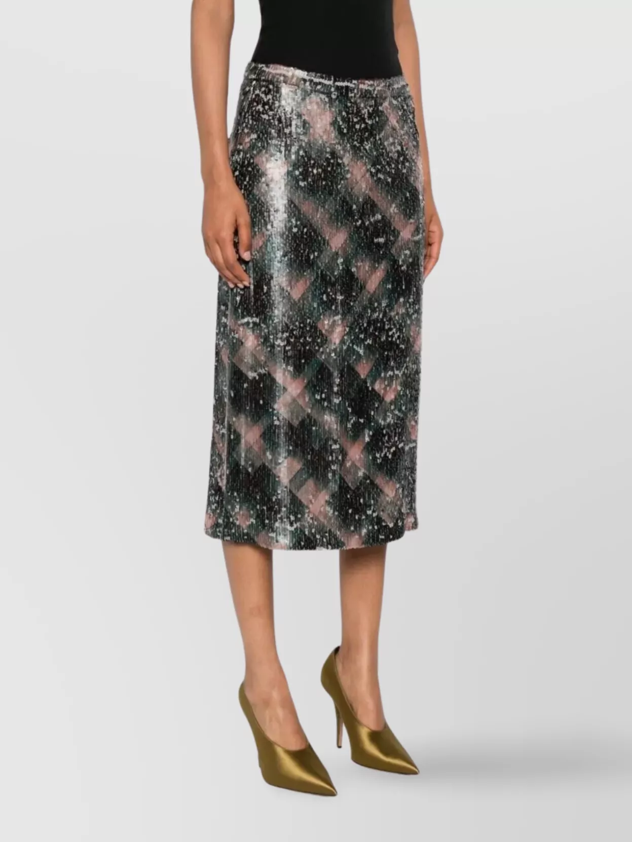 Dries Van Noten Mid-Length Skirt Sequin Detail
