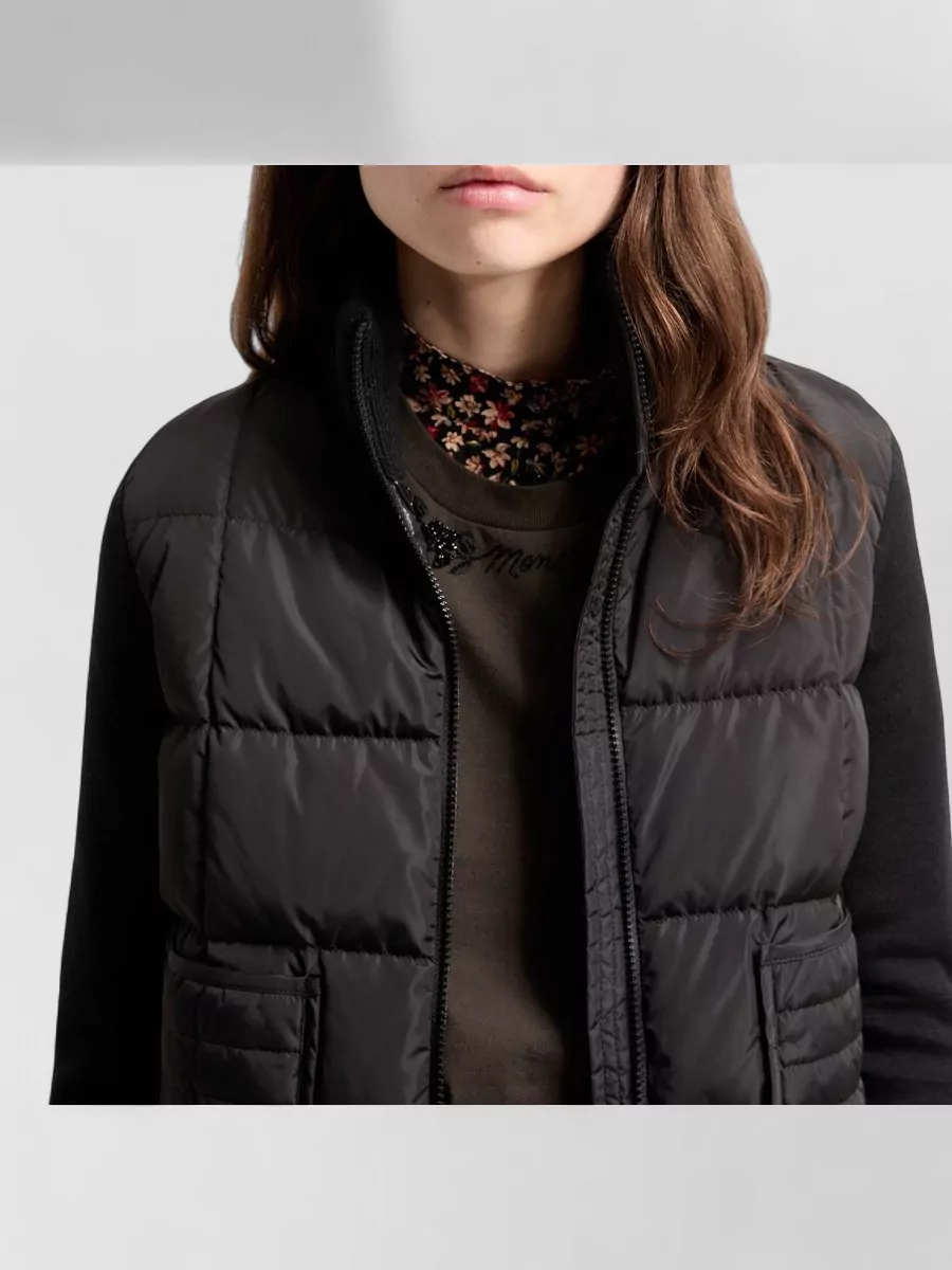 Moncler Wool Quilted Padded Zip-Up Cardigan