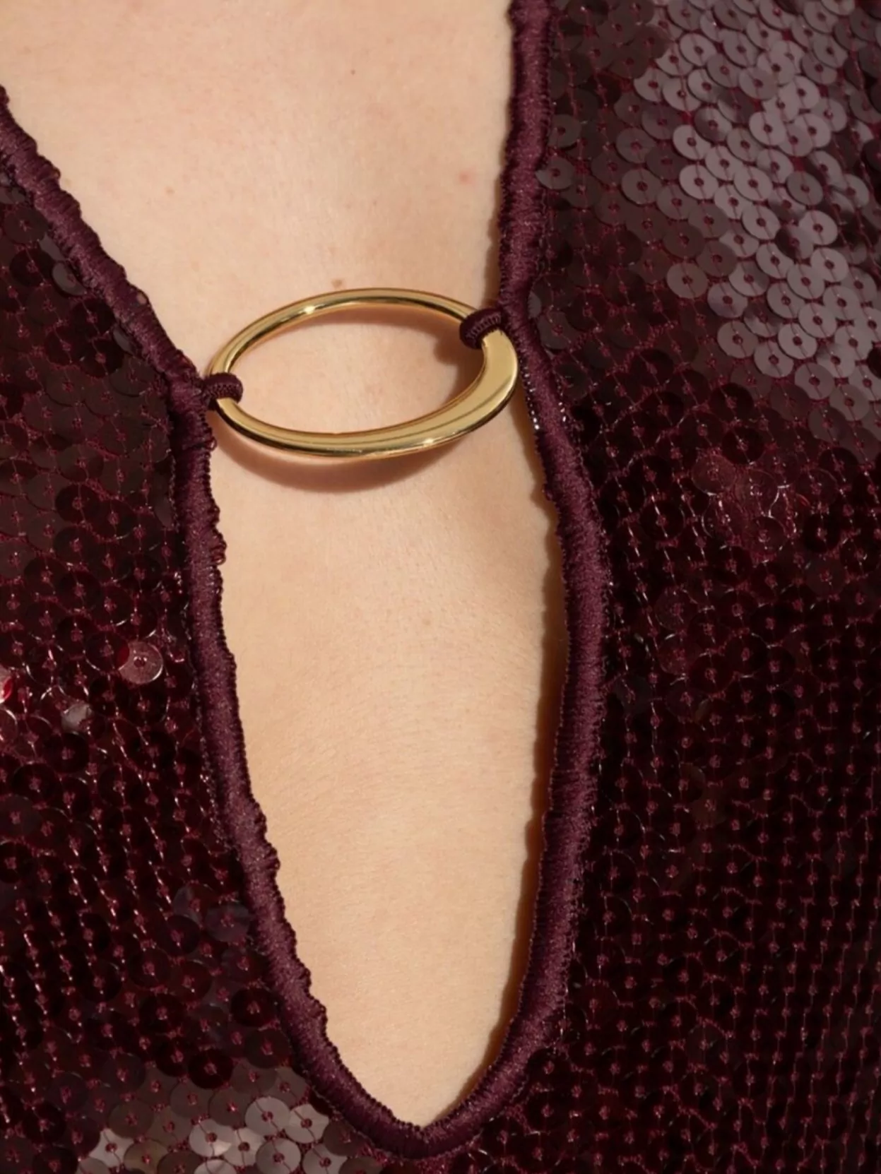 Oséree Marylin O-Kaftan Sequin Dress Ring Detail