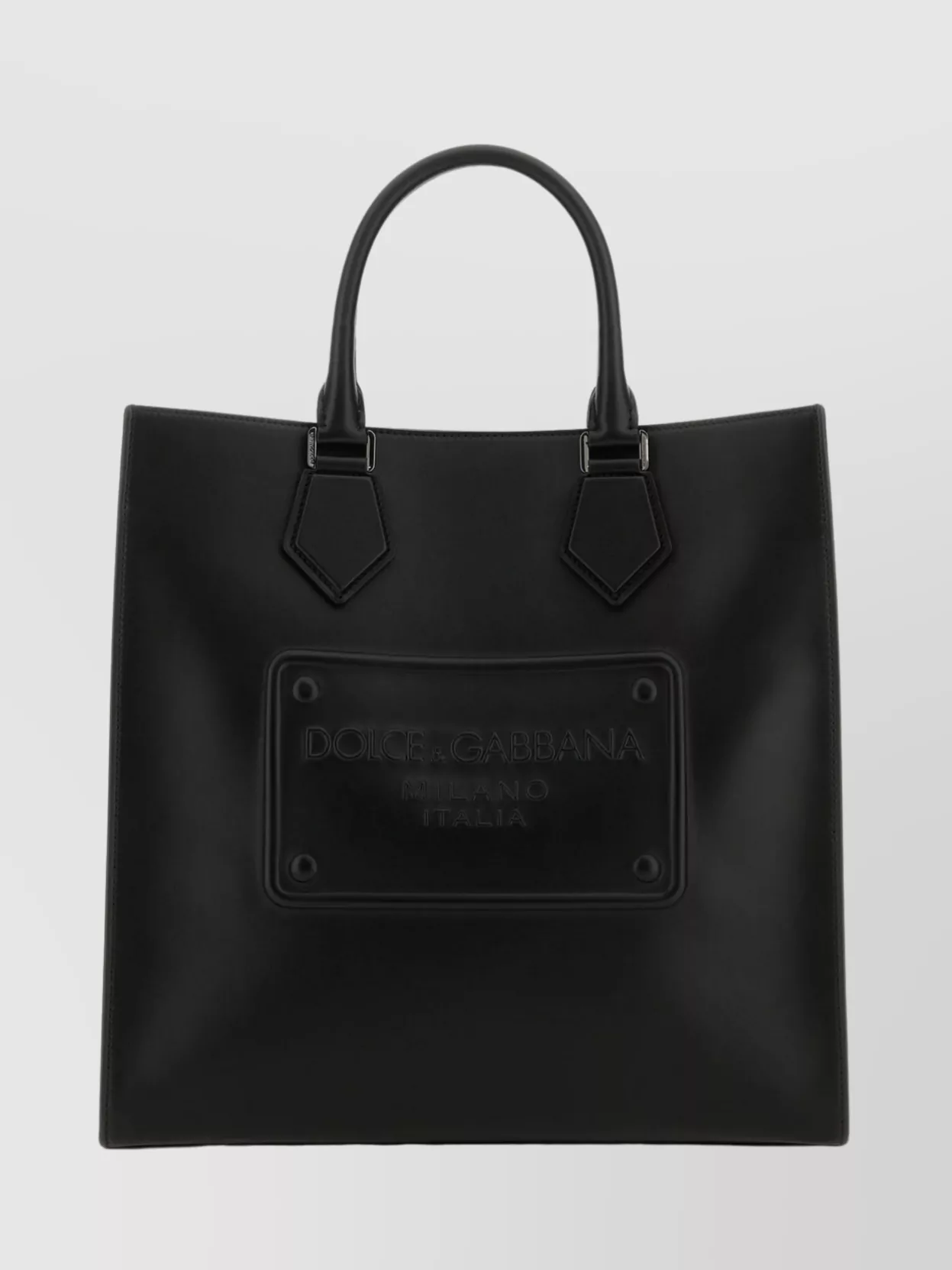 Shop Dolce & Gabbana Adjustable Straps Leather Shopping Bag
