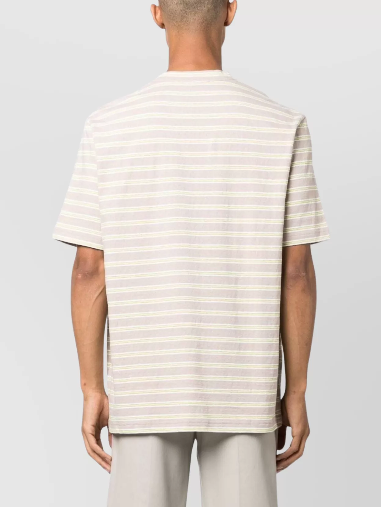 Lanvin Striped Crew Neck Short Sleeve T-Shirt