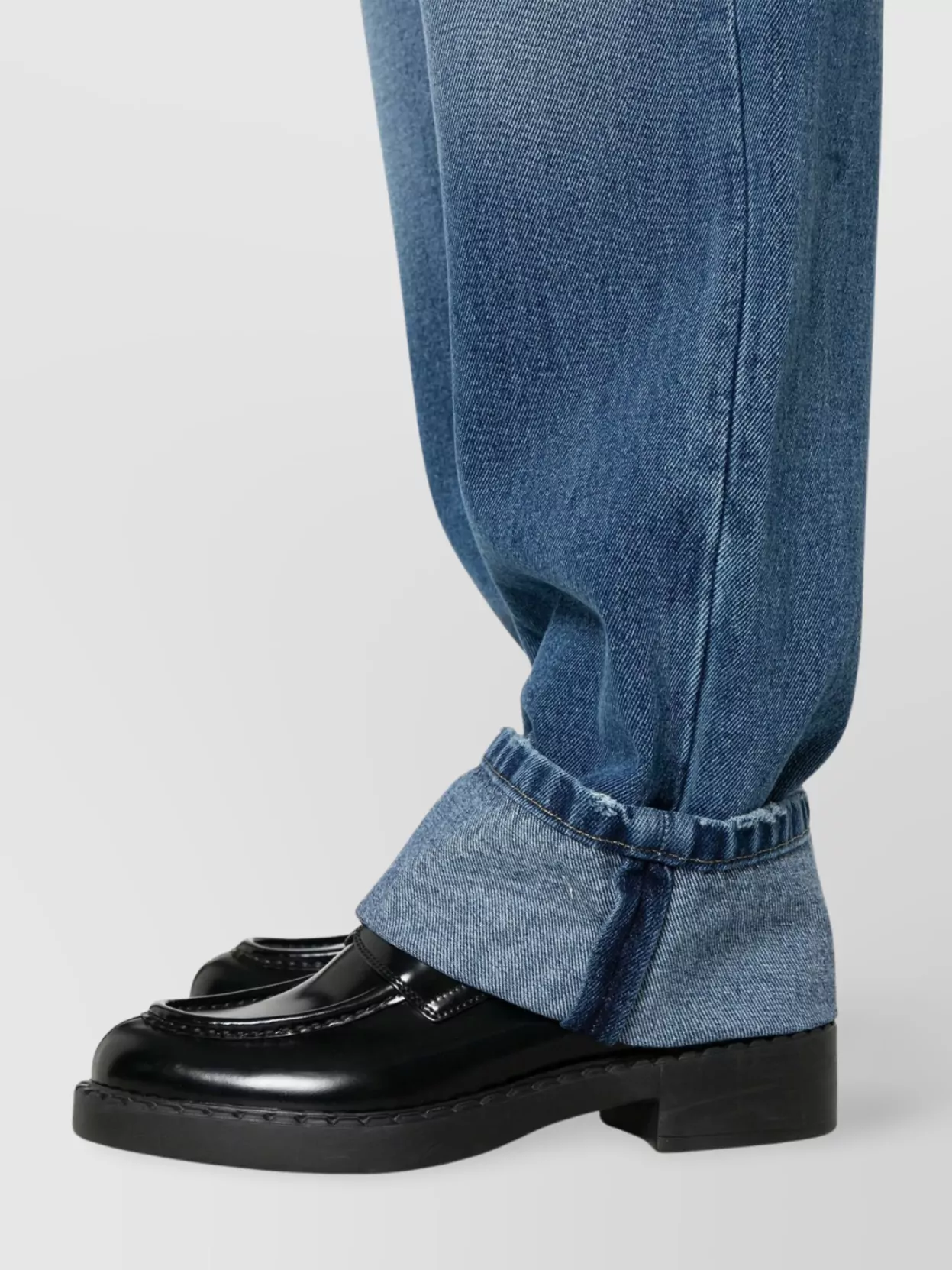 Prada Vintage Wide Leg Jeans With Used Finish