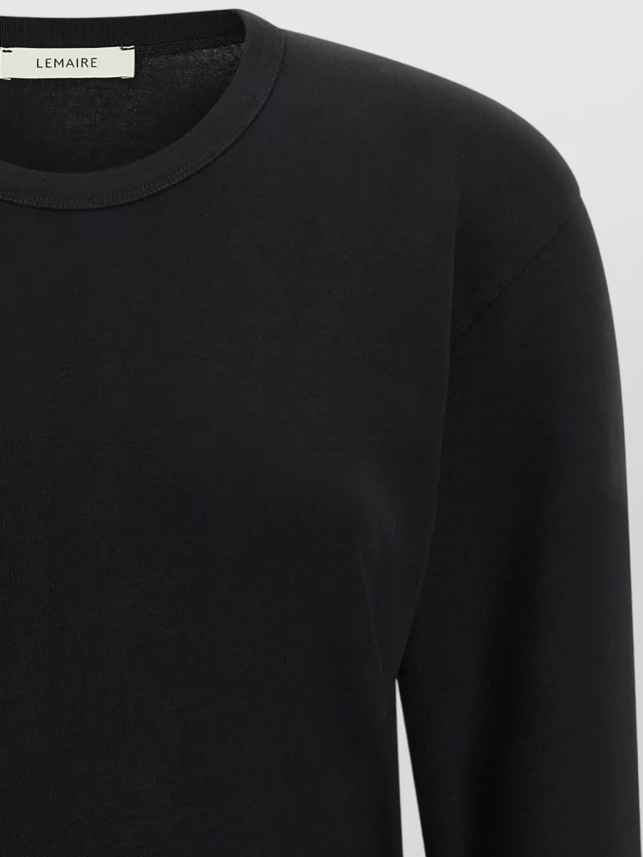 Lemaire Cotton Ribbed Crew Neck Long Sleeve T-Shirt