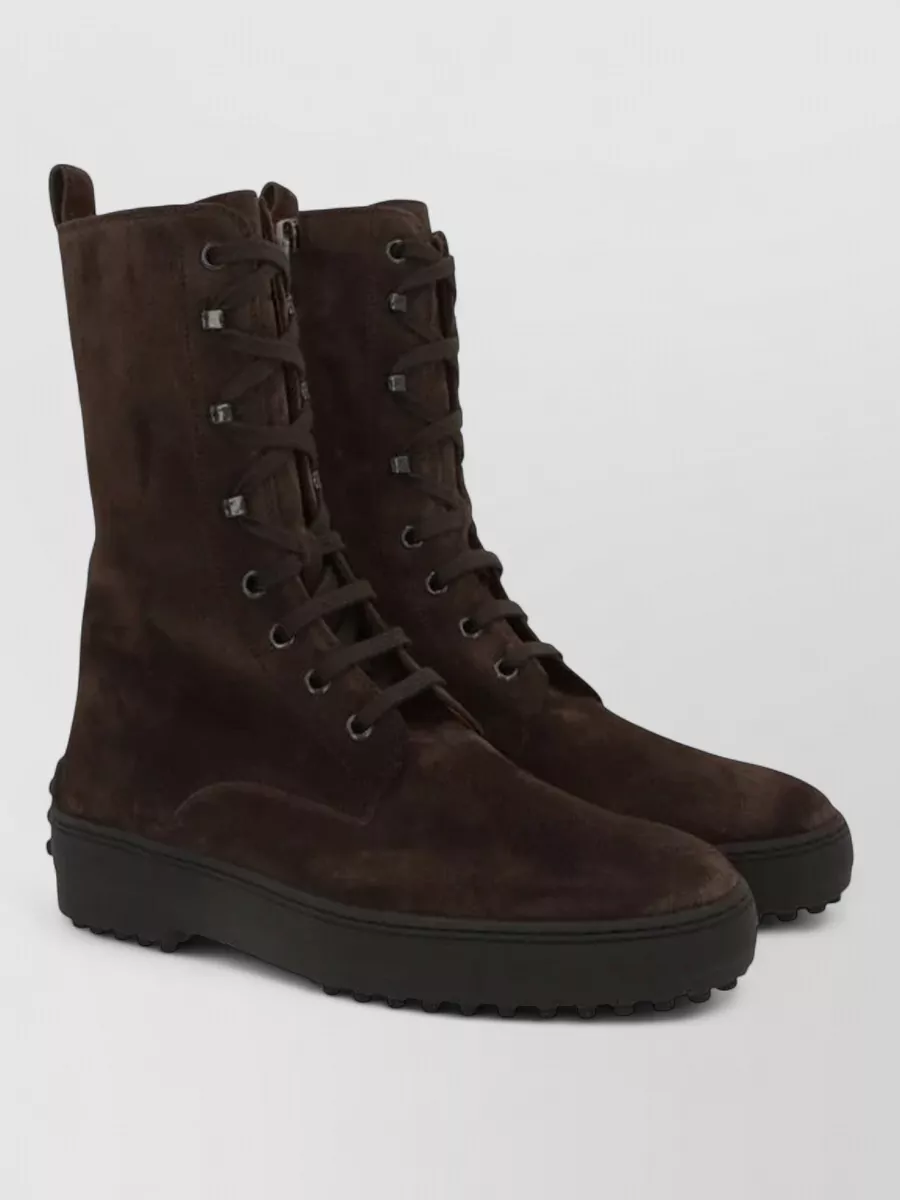 Tod's leather lace-up ankle boots