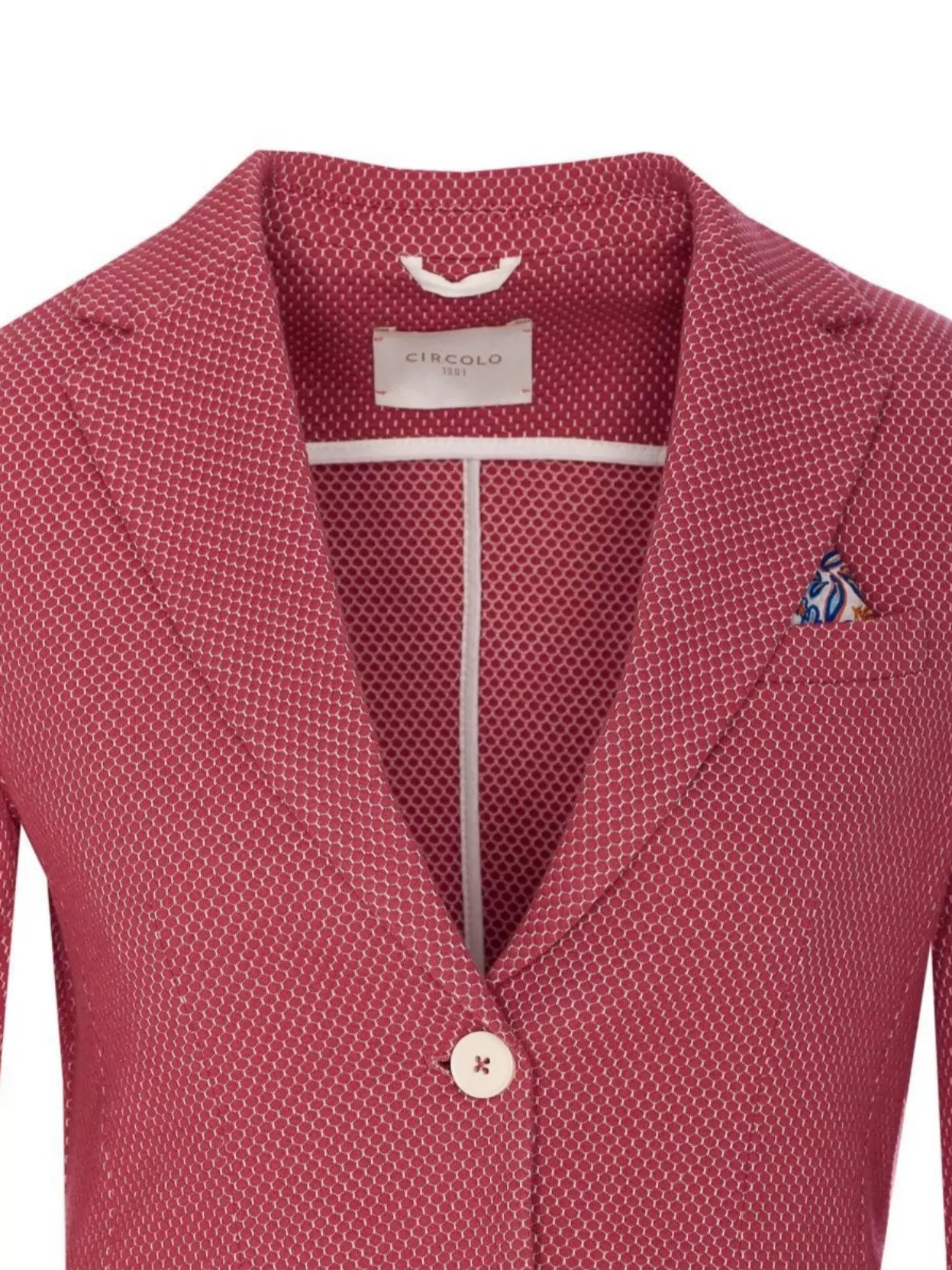Circolo 1901 Notched Lapel V-Neck Textured Fabric Jacket
