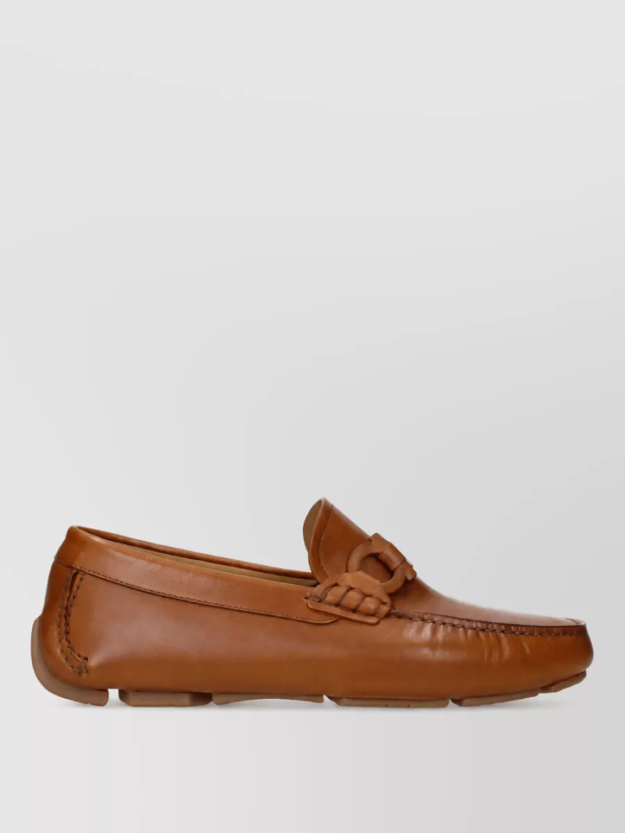 Ferragamo Leather Boat Shoes