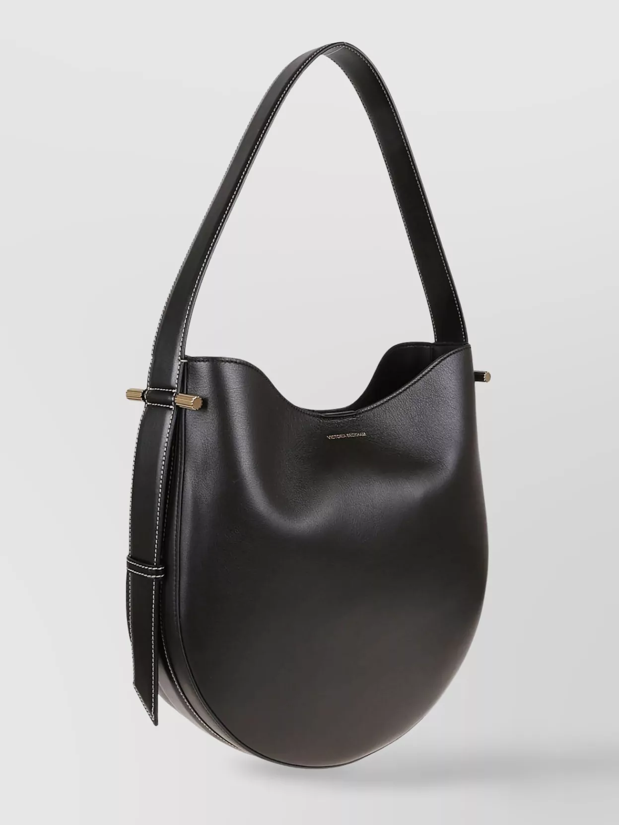 Victoria Beckham Curved Smooth Shoulder Strap Side Buckle Bag