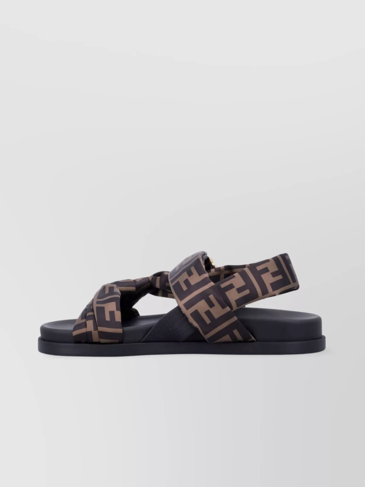 Fendi Satin Ff Buckle Strap Sandals