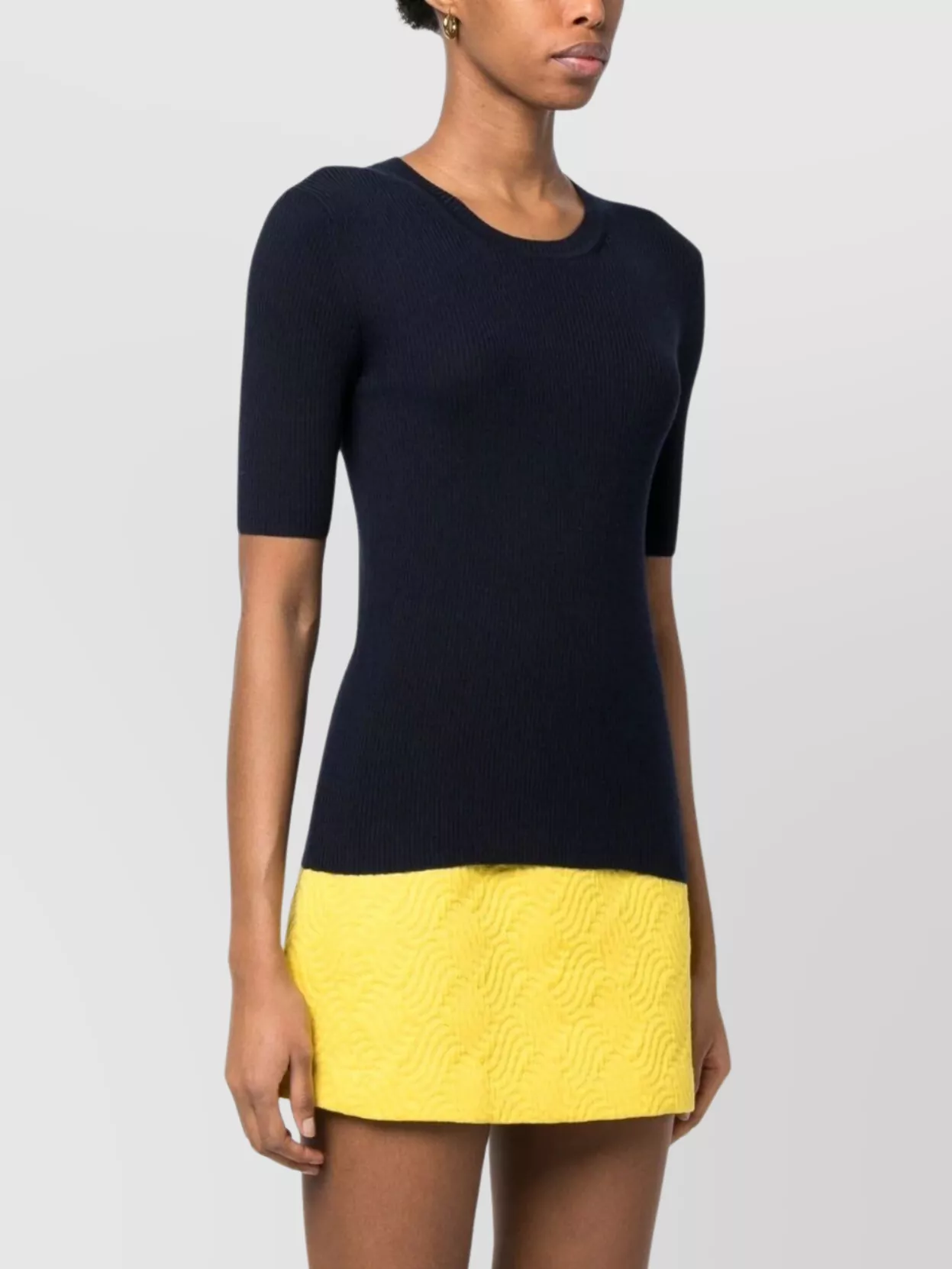 Parosh Knit Top With Crew Neck And Short Sleeves