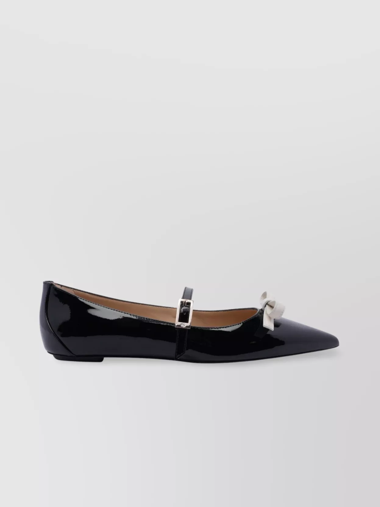 Stuart Weitzman Bow Detail Pointed Toe Ballerina Shoes