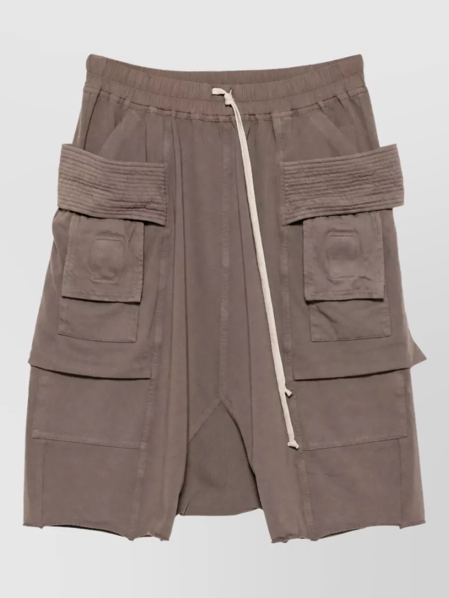 Rick Owens Drkshdw Cotton Drop-Crotch Cargo Bermuda Shorts
