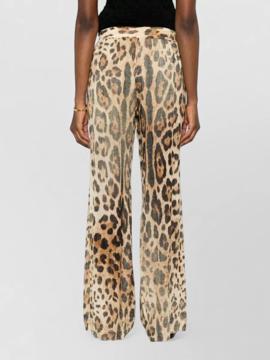 Ermanno Firenze Leopard-Print Wide-Leg Trousers