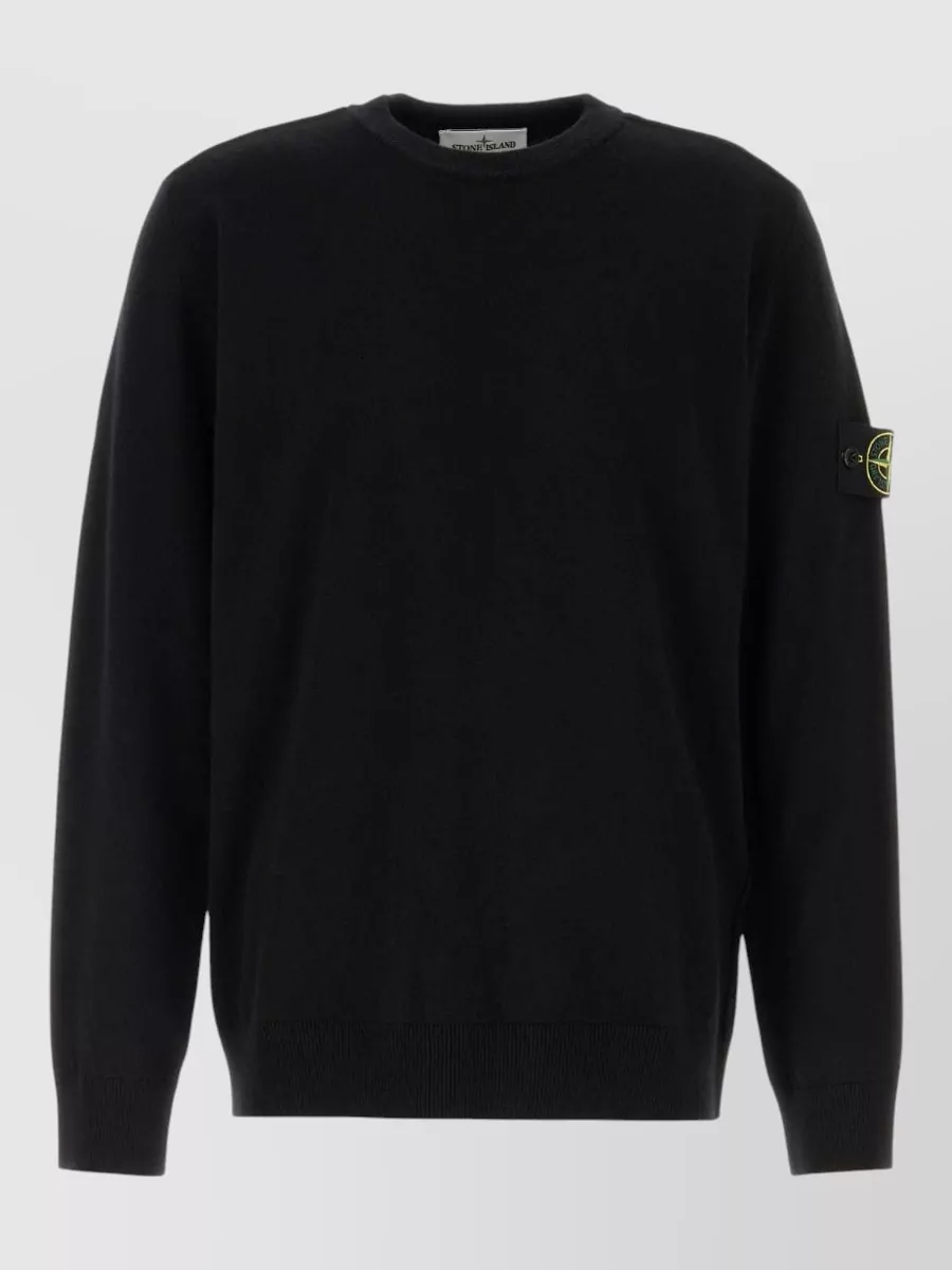 Stone Island Wool Crew Neck Sweater Long Sleeves Ribbed