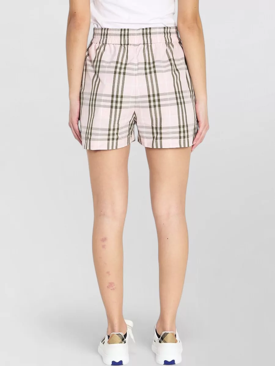 Burberry Cotton Checked Knee-Length Shorts