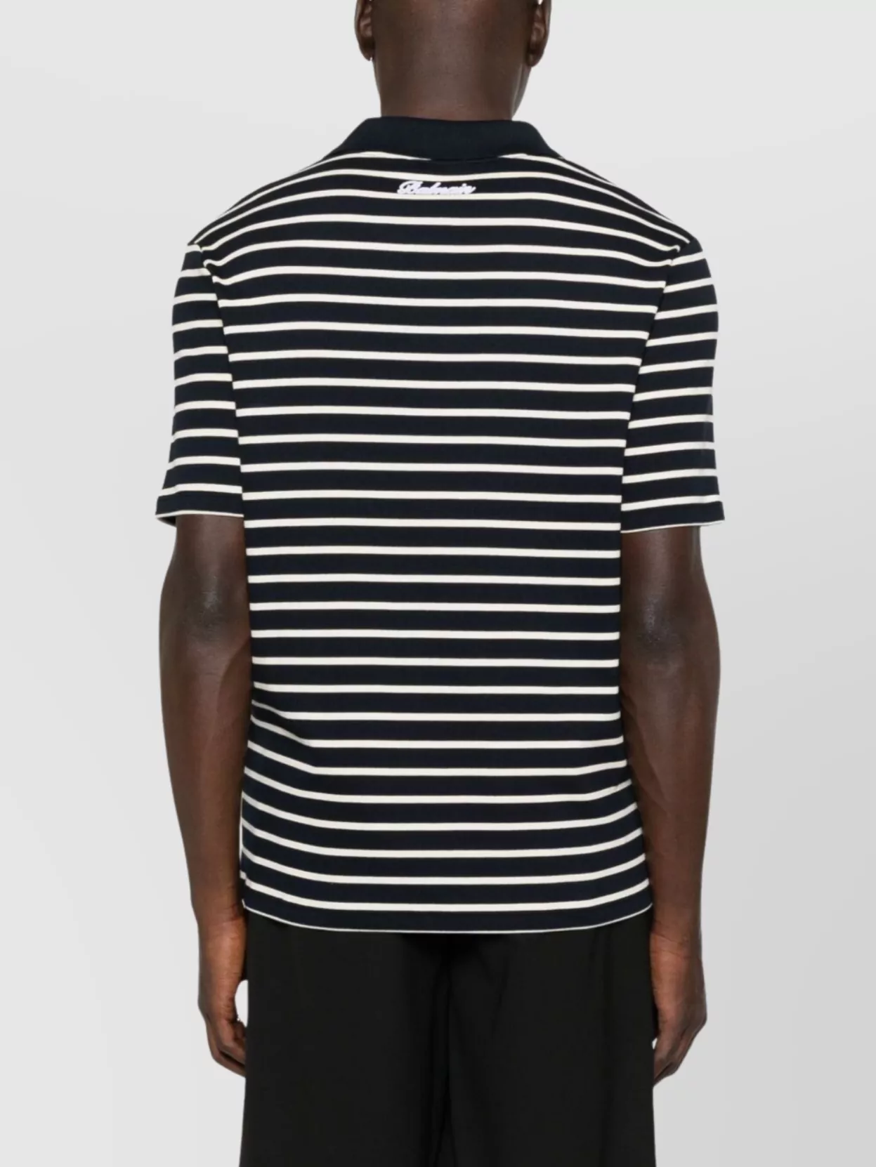 Balmain Striped Polo Shirt Short Sleeves