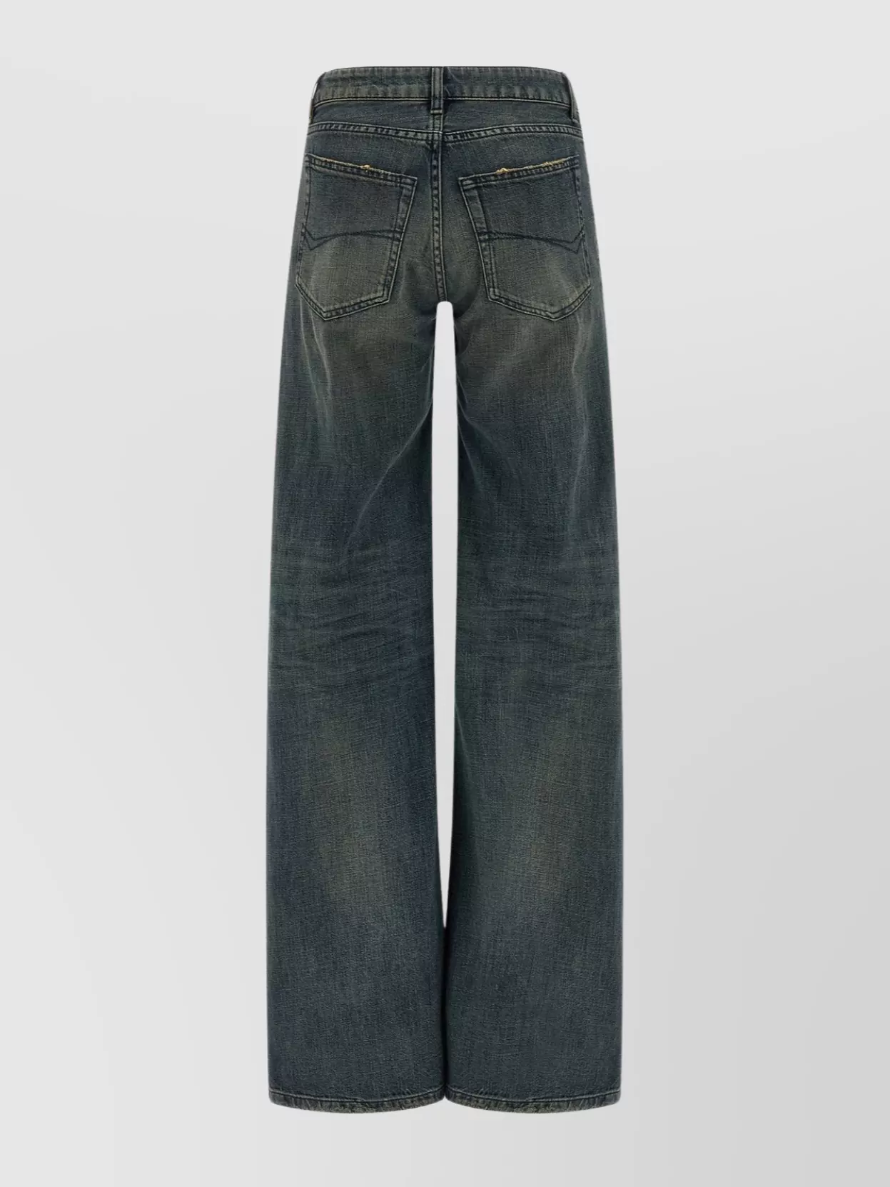 Balenciaga Wide Leg Jeans Featuring Belt Loops In Blue