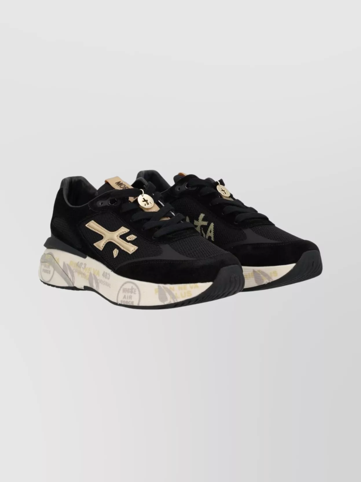 Premiata Sneakers With Chunky Sole And Suede Accents
