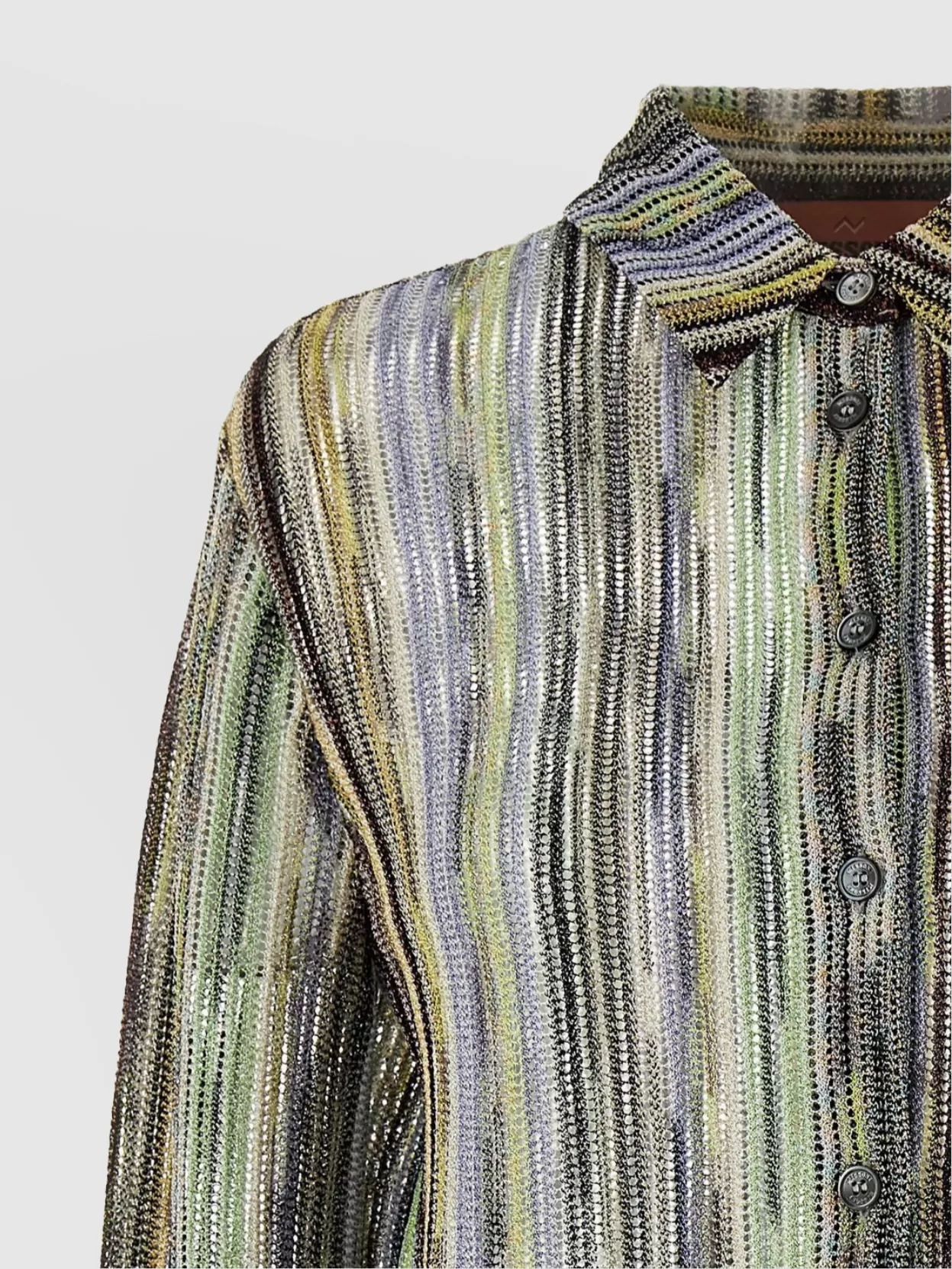 Missoni Sheer Fabric Striped Pattern Shirt