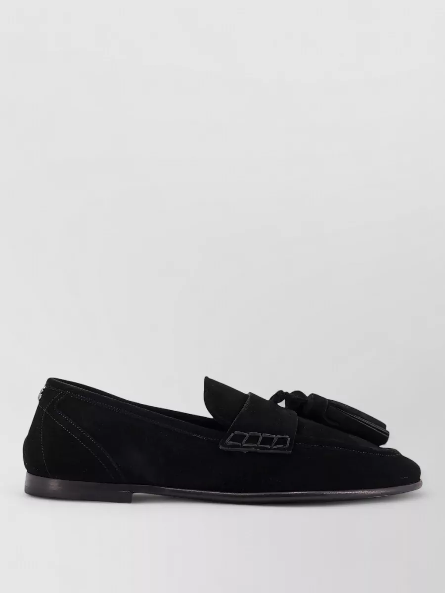 Dolce&Gabbana Suede Loafers Round Toe Tassel Detail