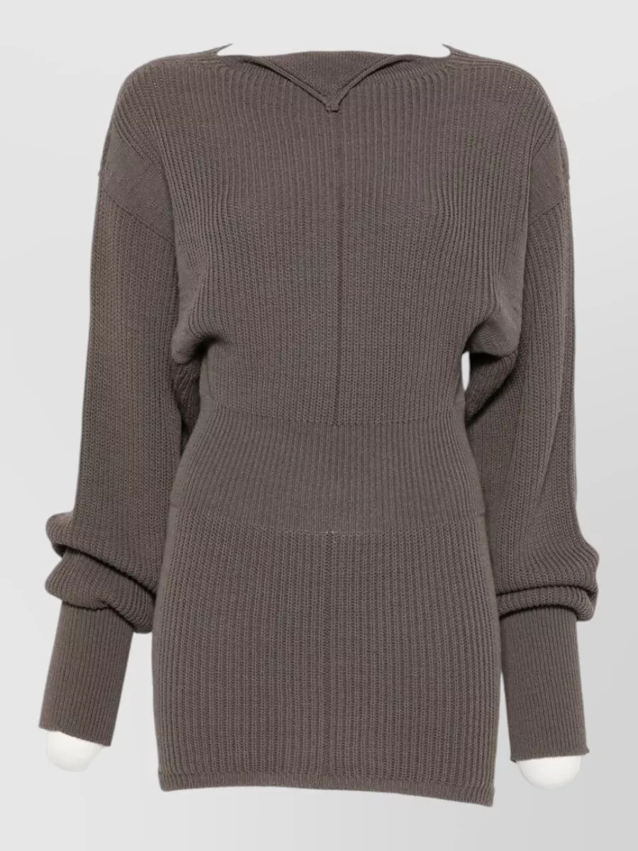 Rick Owens Ribbed wool boat neck long-sleeve sweater