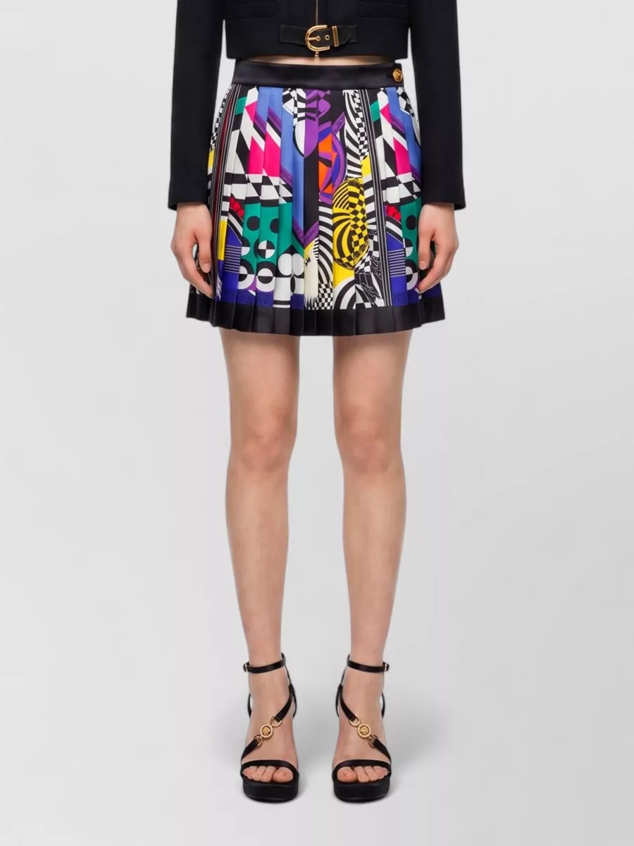 Versace silk pleated mini skirt