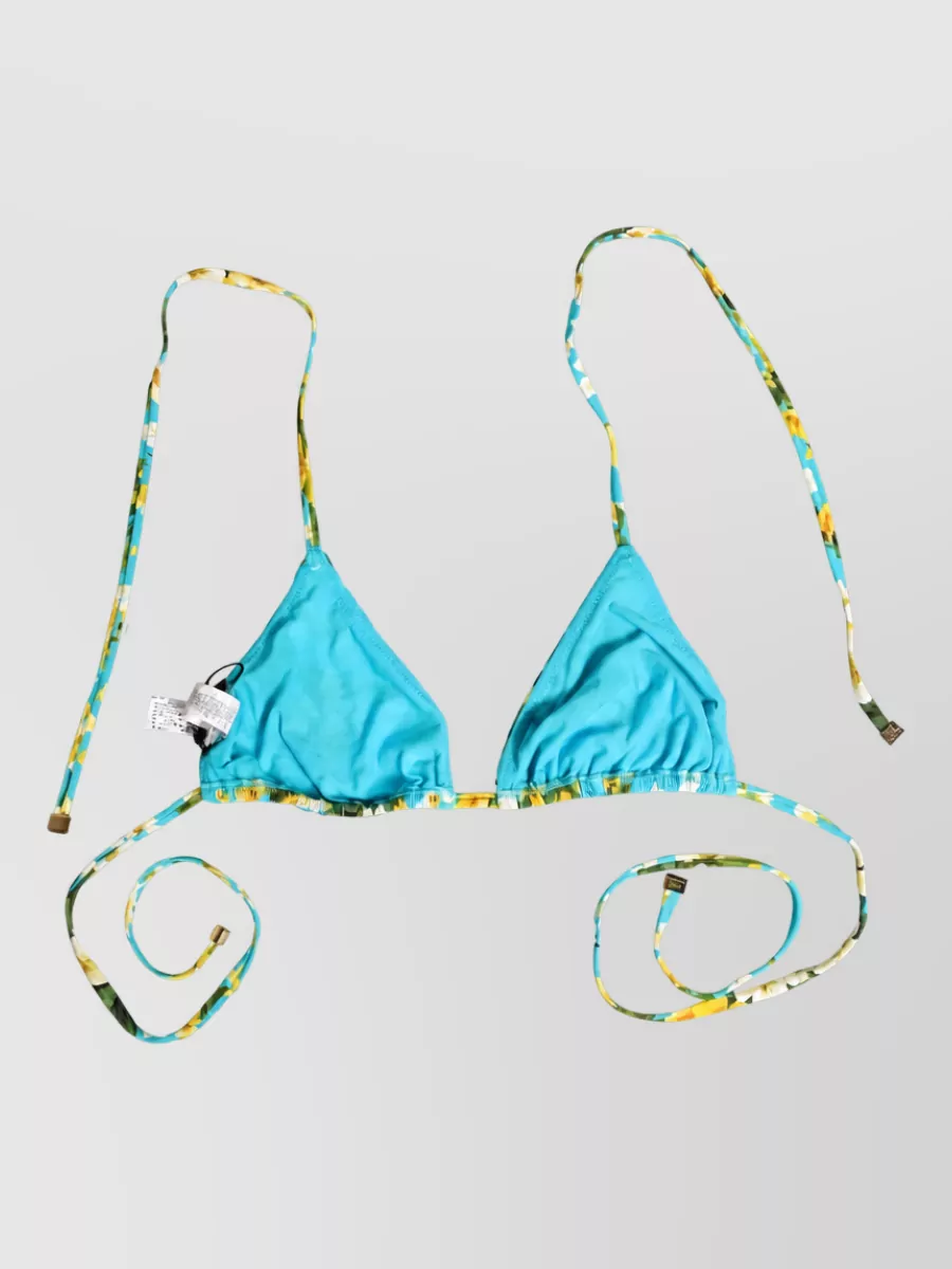 Dolce&Gabbana floral-print halterneck bikini top