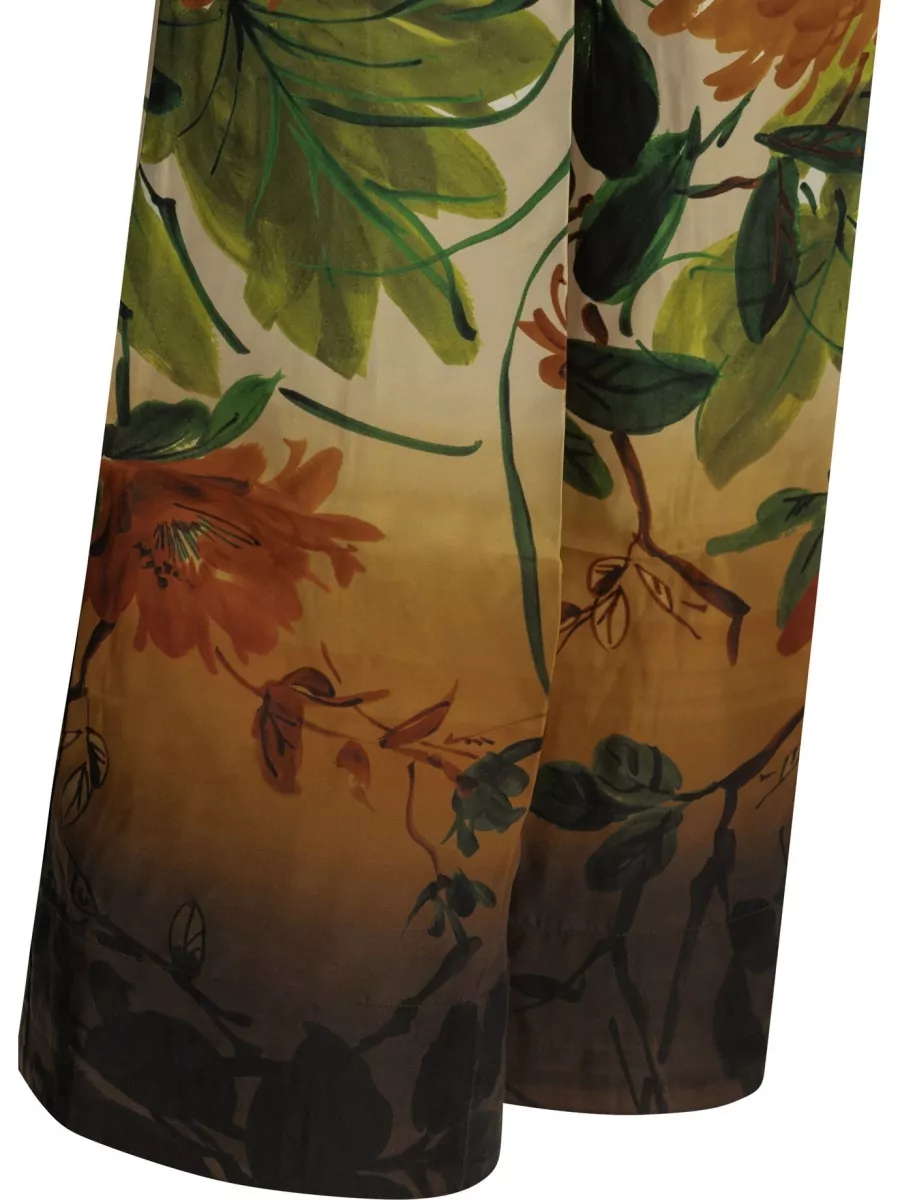Samantha Sung Silk Wide-Leg Trousers