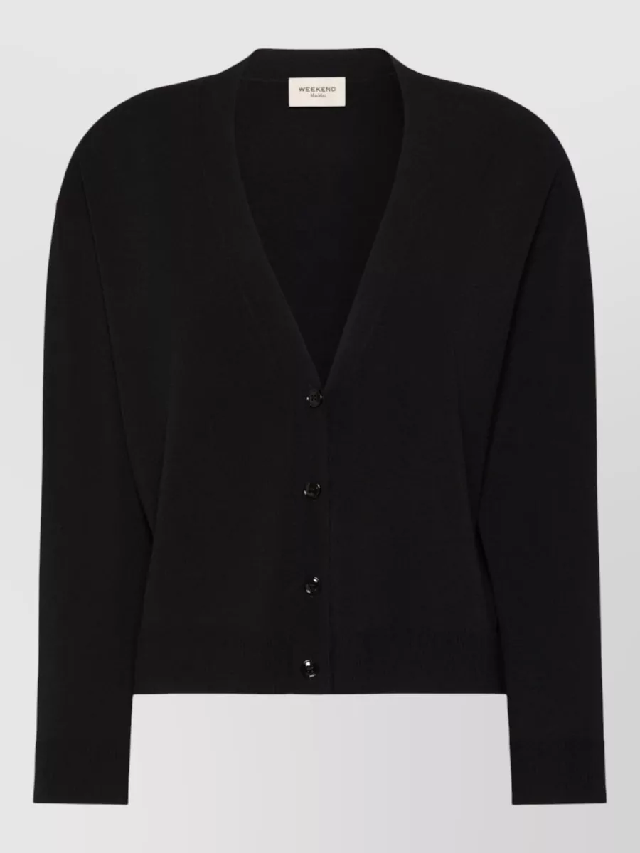 Weekend Max Mara Ribbed v-neck relaxed-fit cardigan