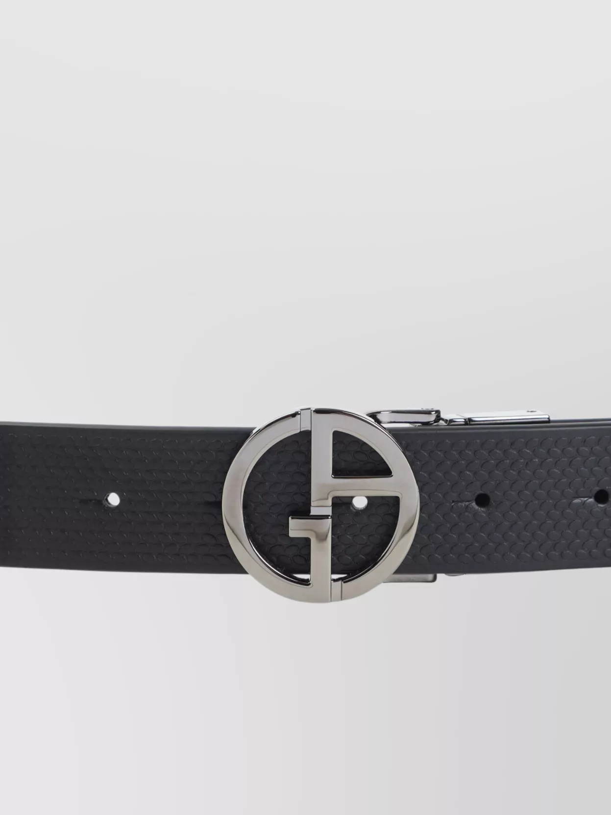 Giorgio Armani Embossed And Smooth Leather Belt