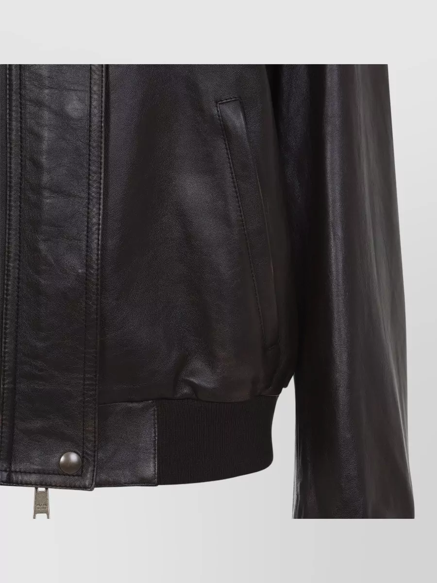Prada Lamb Leather Bomber Jacket