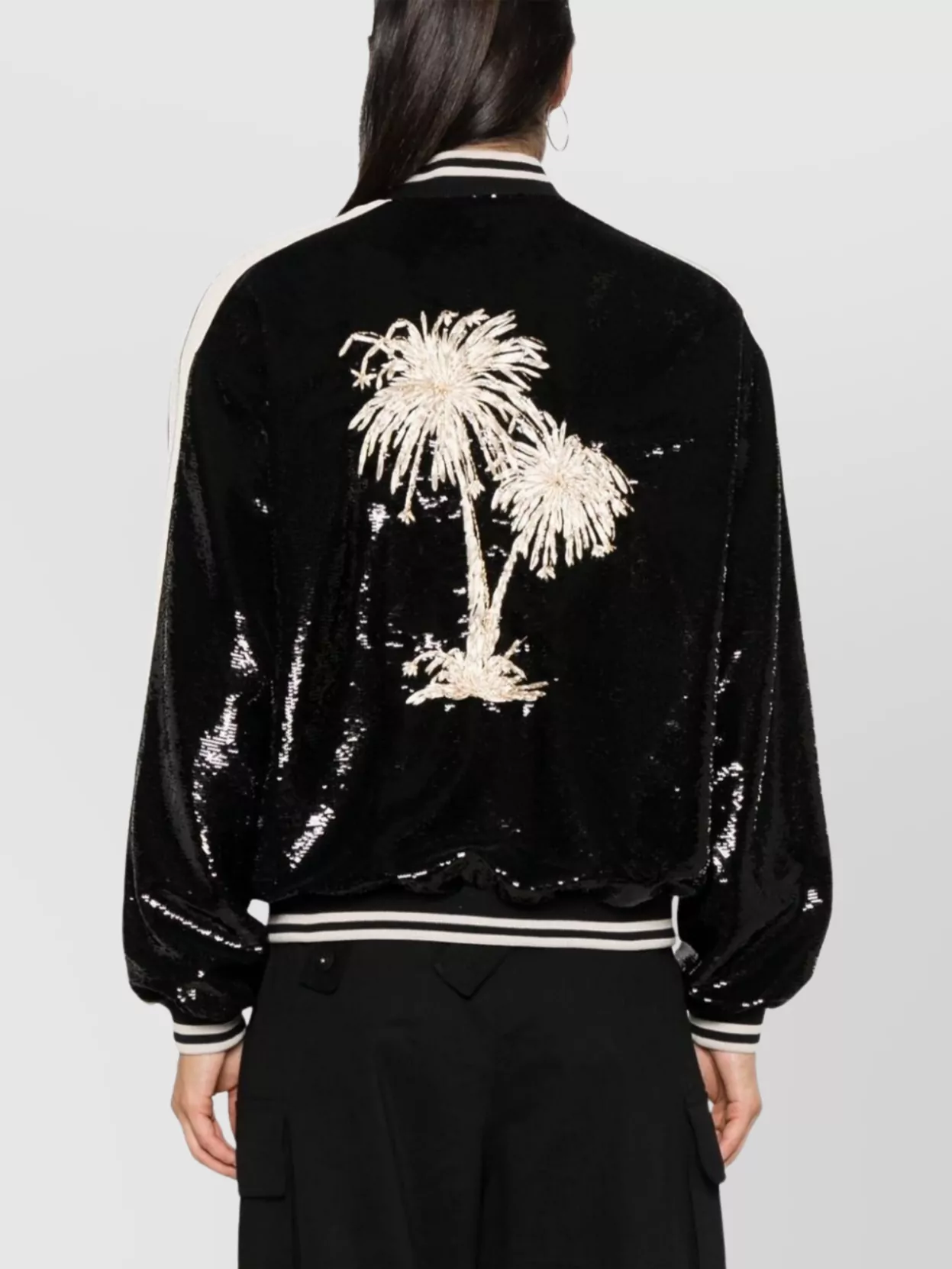 Shop Palm Angels Sequin Embellished Bomber Jacket