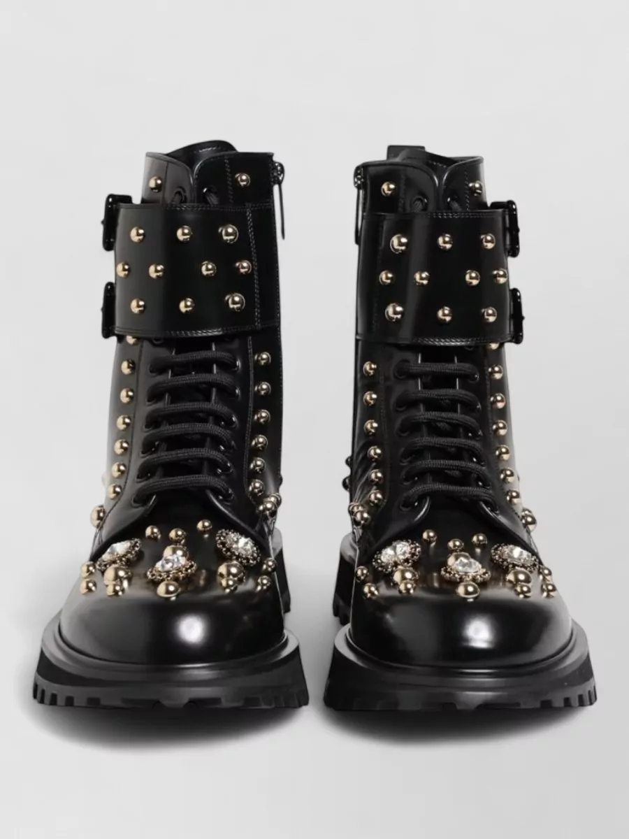 Dolce&Gabbana studded leather combat boots